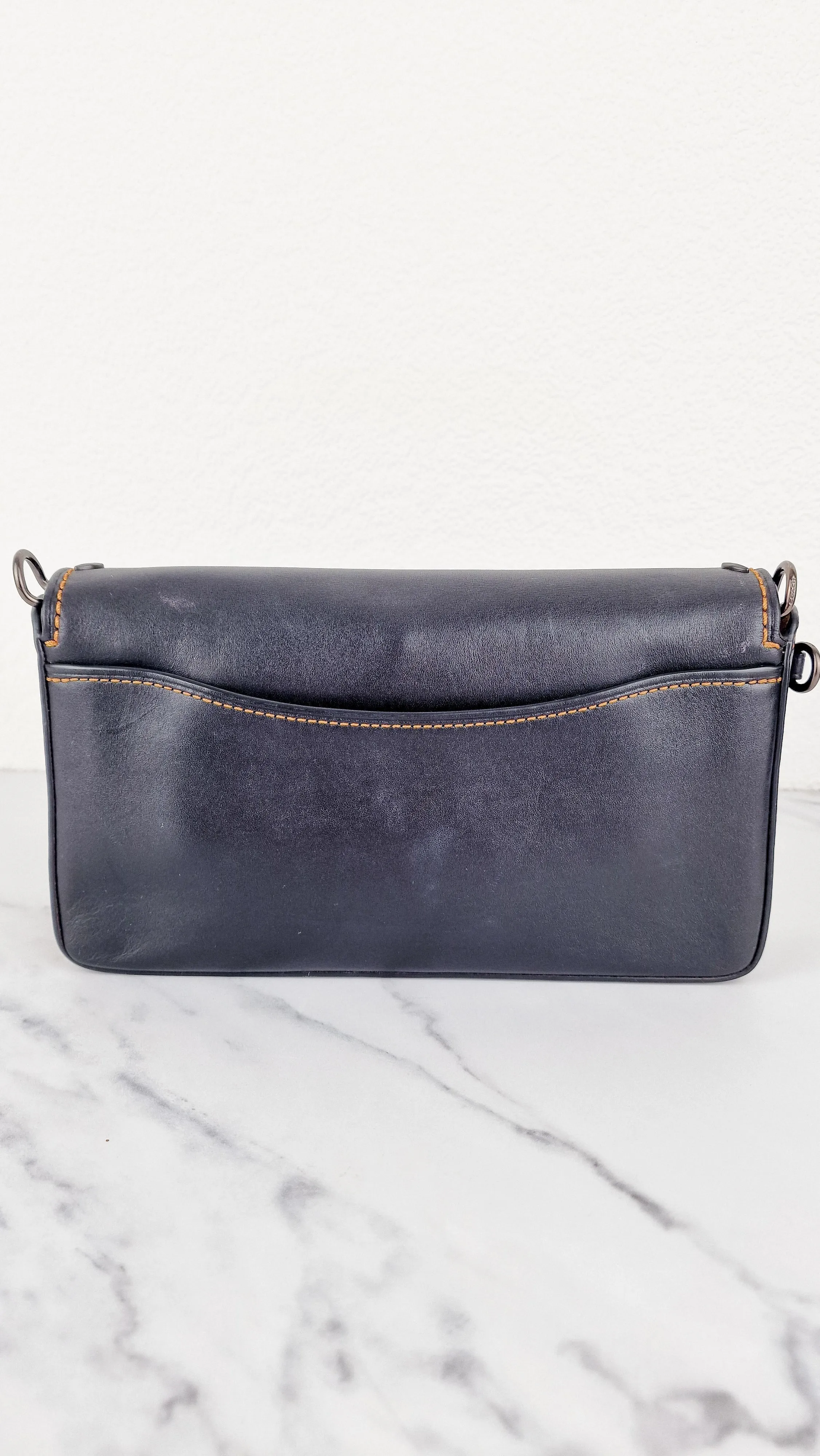 Coach 1941 Dinky Black with Customized Rivets Embellishment - Smooth Leather Crossbody Bag - Coach 37296