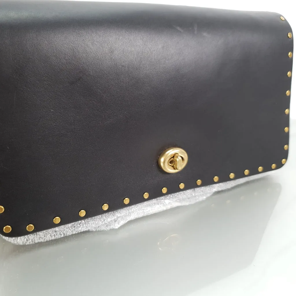 Coach 1941 Dinky in Colorblock Black, Cognac and genuine Snakeskin with Border Rivets