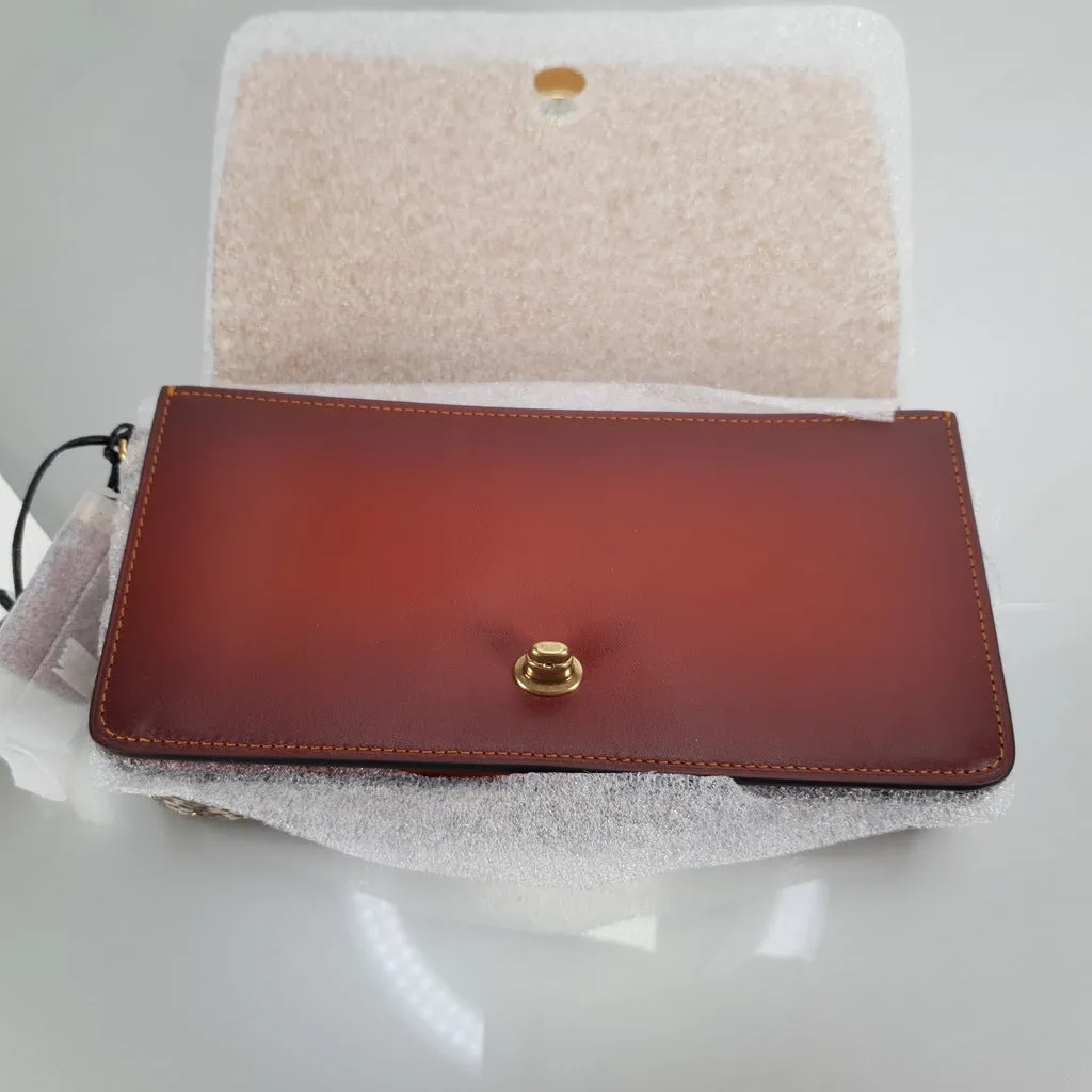 Coach 1941 Dinky in Colorblock Black, Cognac and genuine Snakeskin with Border Rivets