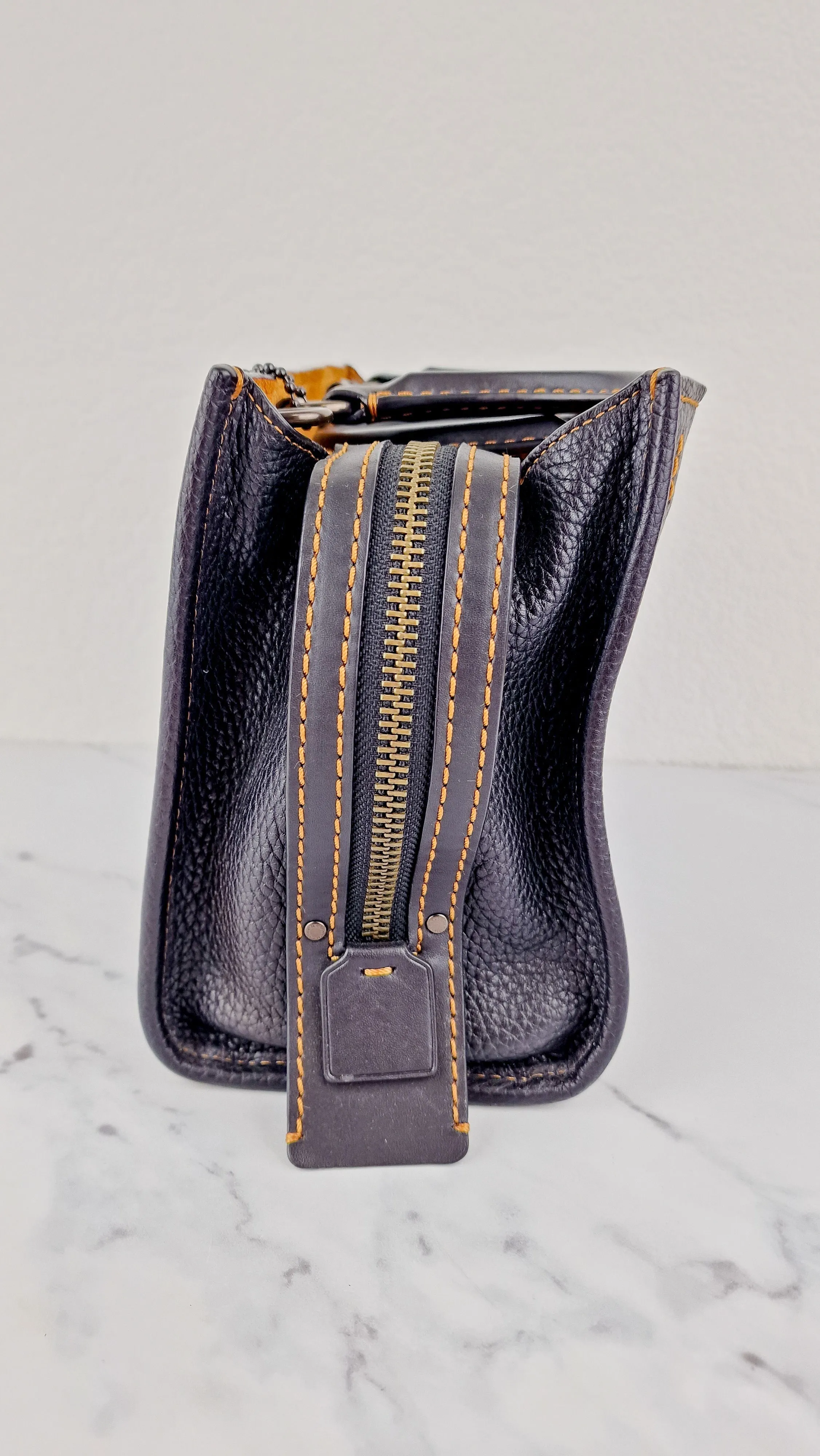 Coach 1941 Rogue 25 in Black Pebble Leather with Honey Suede lining - Handbag Shoulder Bag Coach 54536