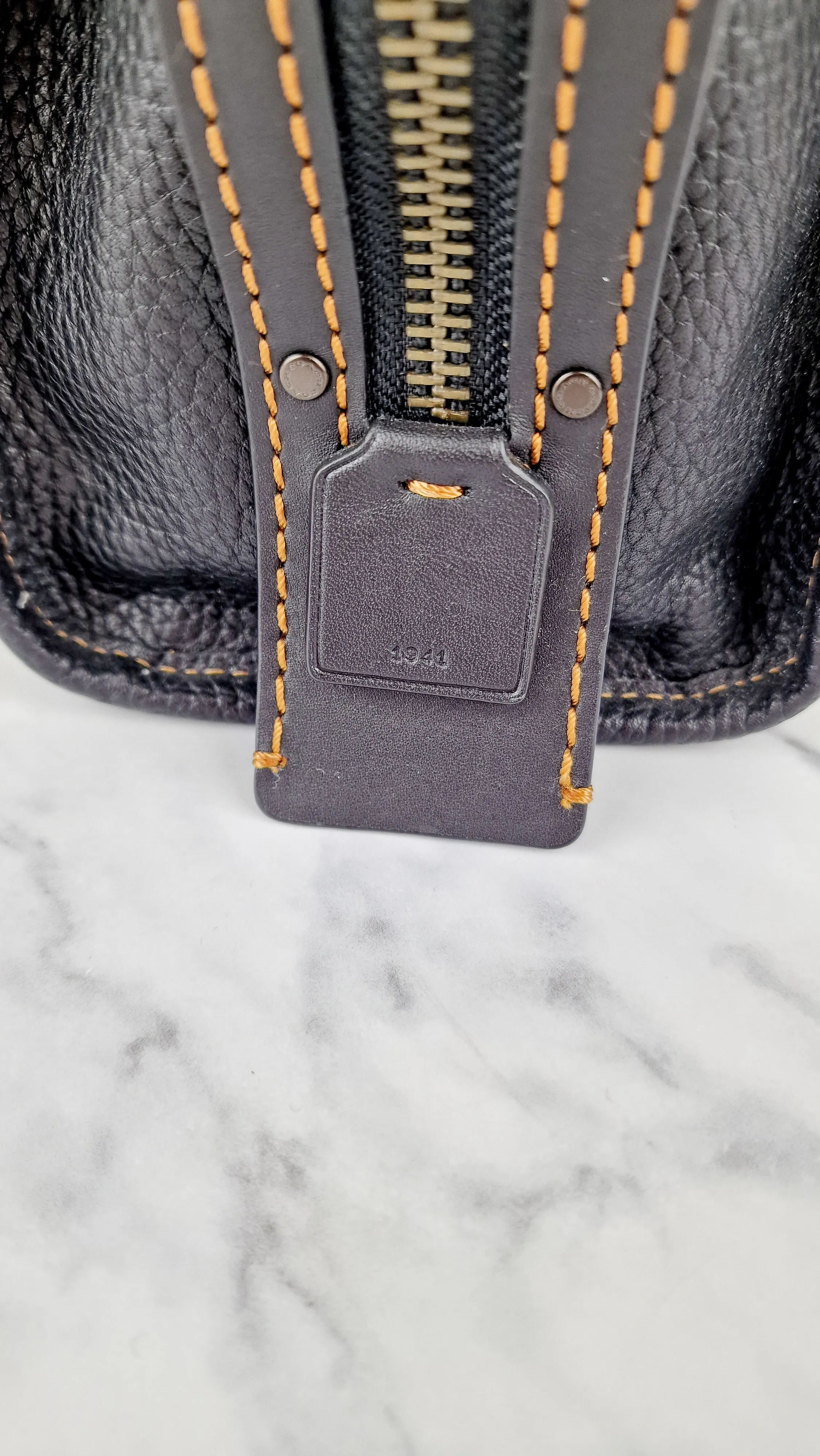 Coach 1941 Rogue 25 in Black Pebble Leather with Honey Suede lining - Handbag Shoulder Bag Coach 54536