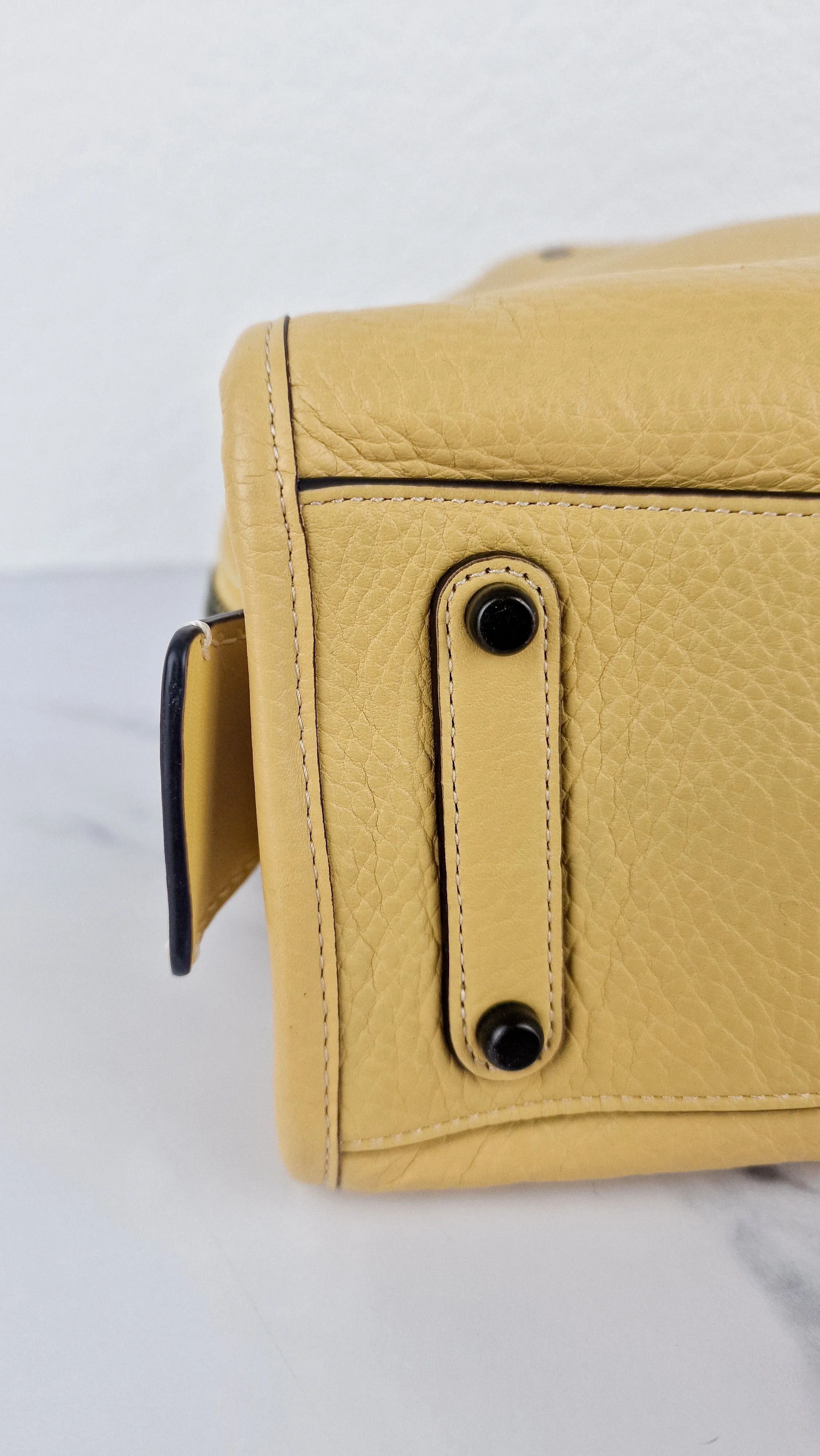 Coach 1941 Rogue 25 in Hay Yellow with Snakeskin Handles - Shoulder Bag Handbag in Pebble Leather Colorblock - Coach 59235
