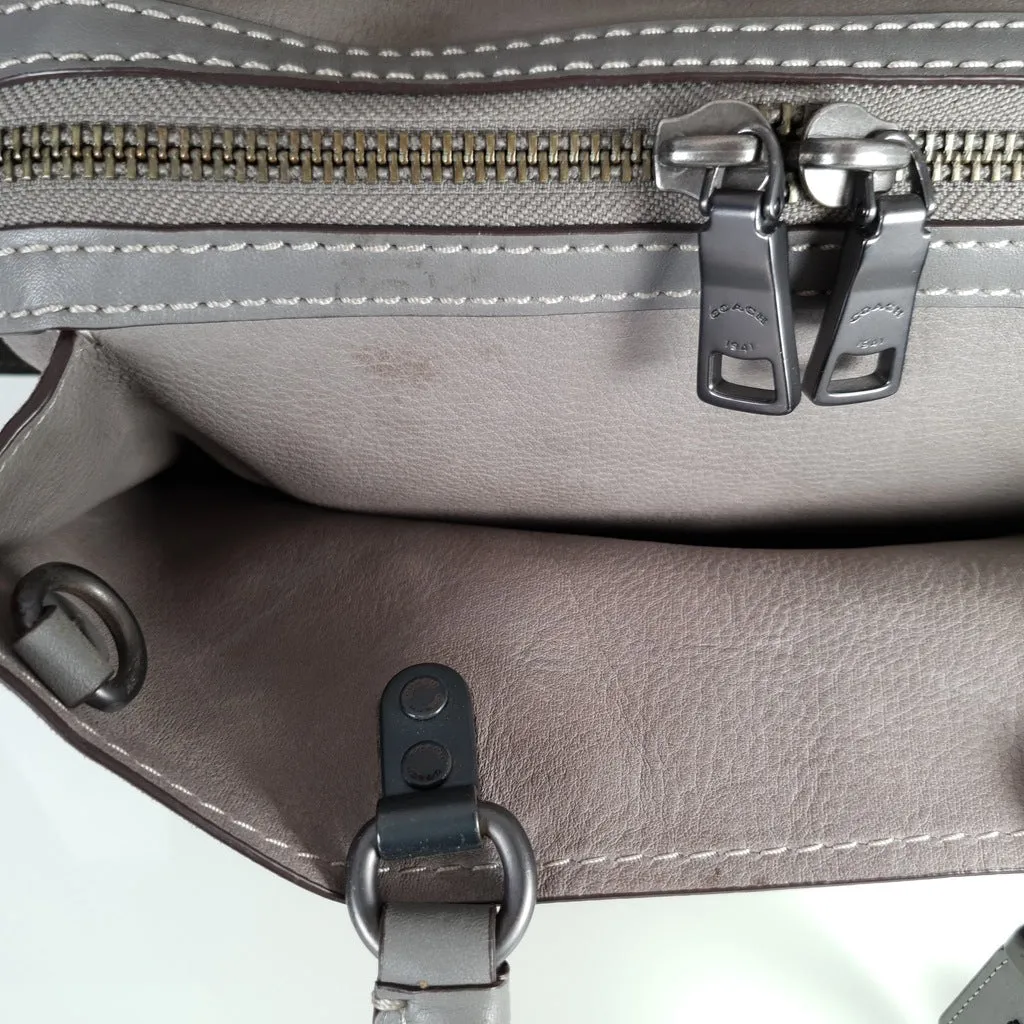 Coach 1941 Rogue 31 Grey Heather Suede Handbag Shoulder Bag Satchel 38220