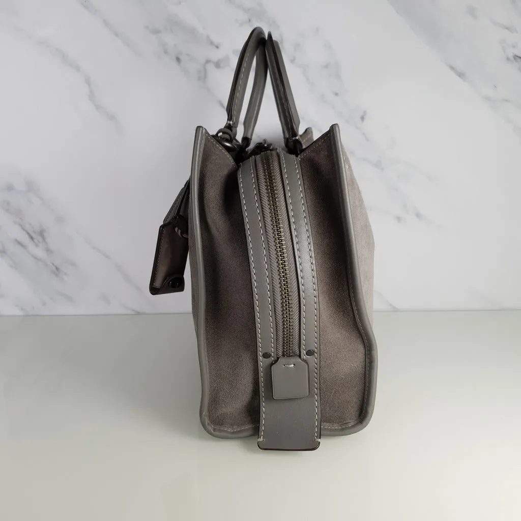 Coach 1941 Rogue 31 Grey Heather Suede Handbag Shoulder Bag Satchel 38220