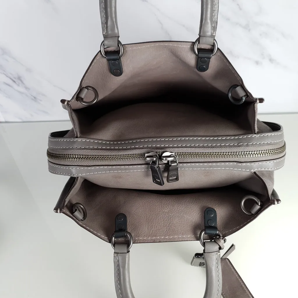 Coach 1941 Rogue 31 Grey Heather Suede Handbag Shoulder Bag Satchel 38220