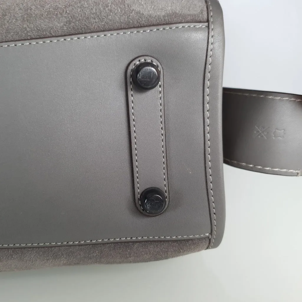 Coach 1941 Rogue 31 Grey Heather Suede Handbag Shoulder Bag Satchel 38220