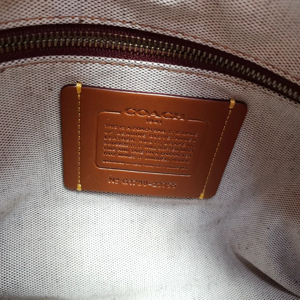 Coach 1941 Rogue 31 in Dusty Rose Pink Mixed Leather with Burgundy Suede - Pebbled Leather Handbag