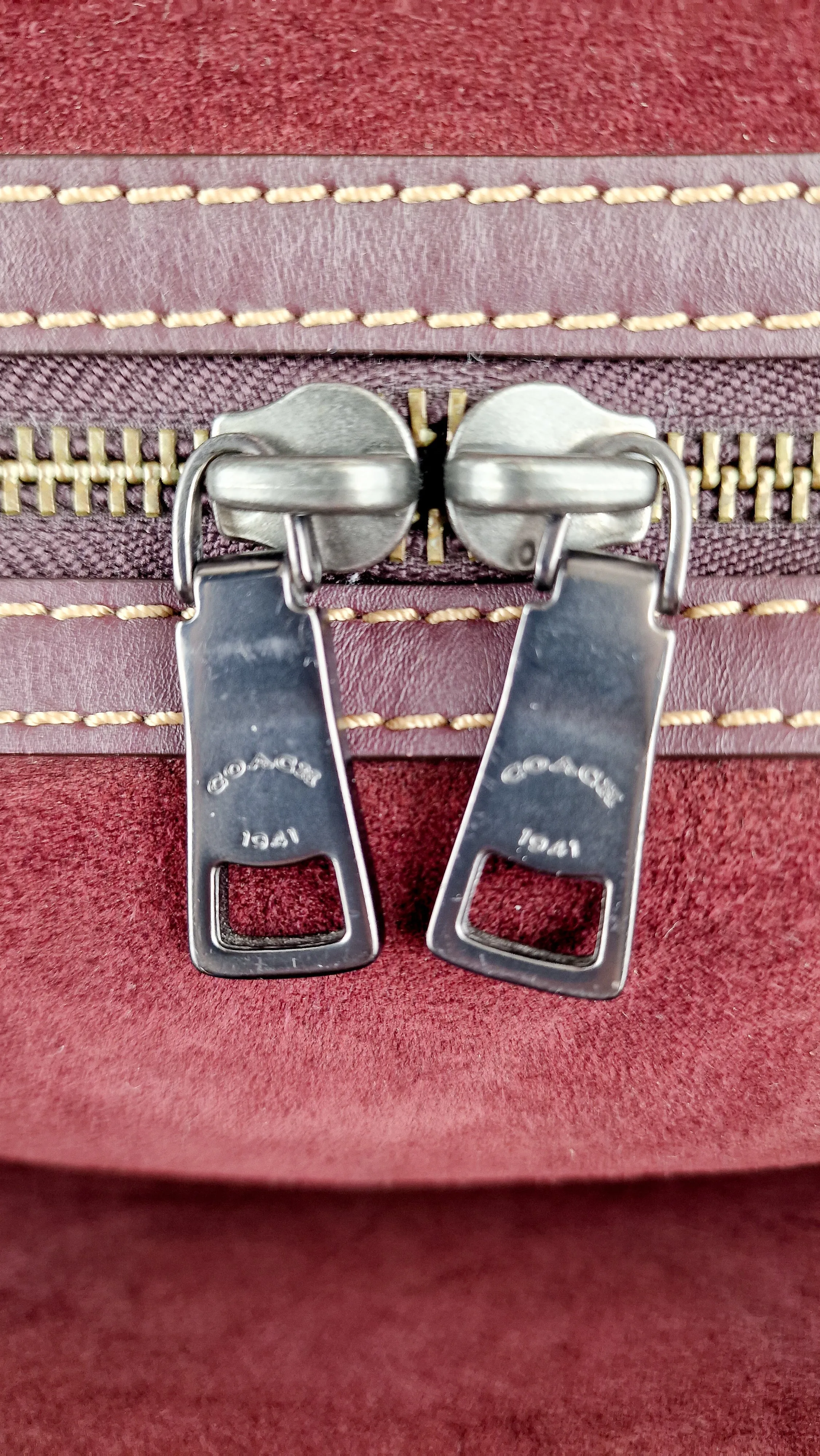 Coach 1941 Rogue 31 in Melon with Burgundy Colorblock Detail and Suede - Satchel Bag Coach 38124