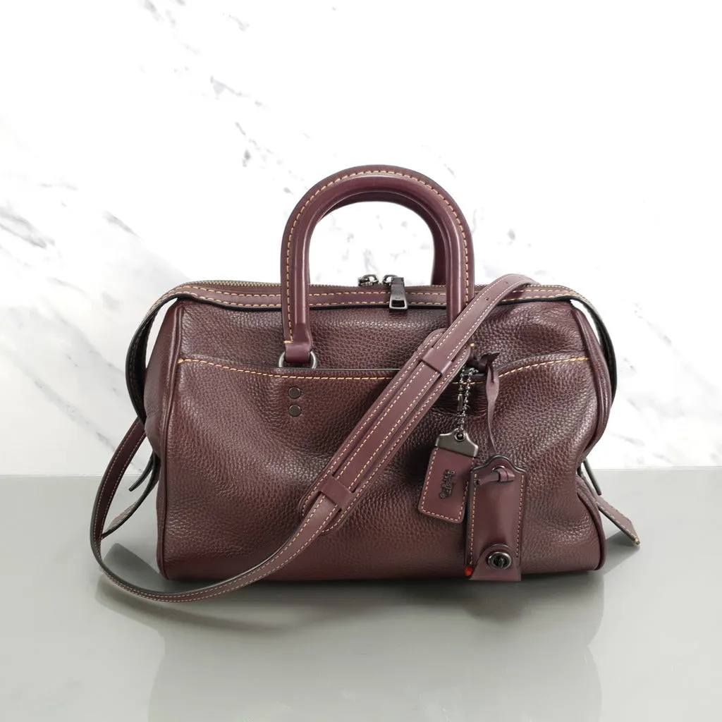 Coach 1941 Rogue Satchel in Oxblood with Red Suede - Handbag Crossbody