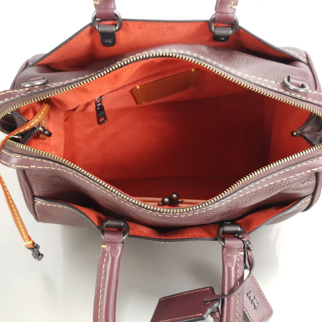 Coach 1941 Rogue Satchel in Oxblood with Red Suede - Handbag Crossbody