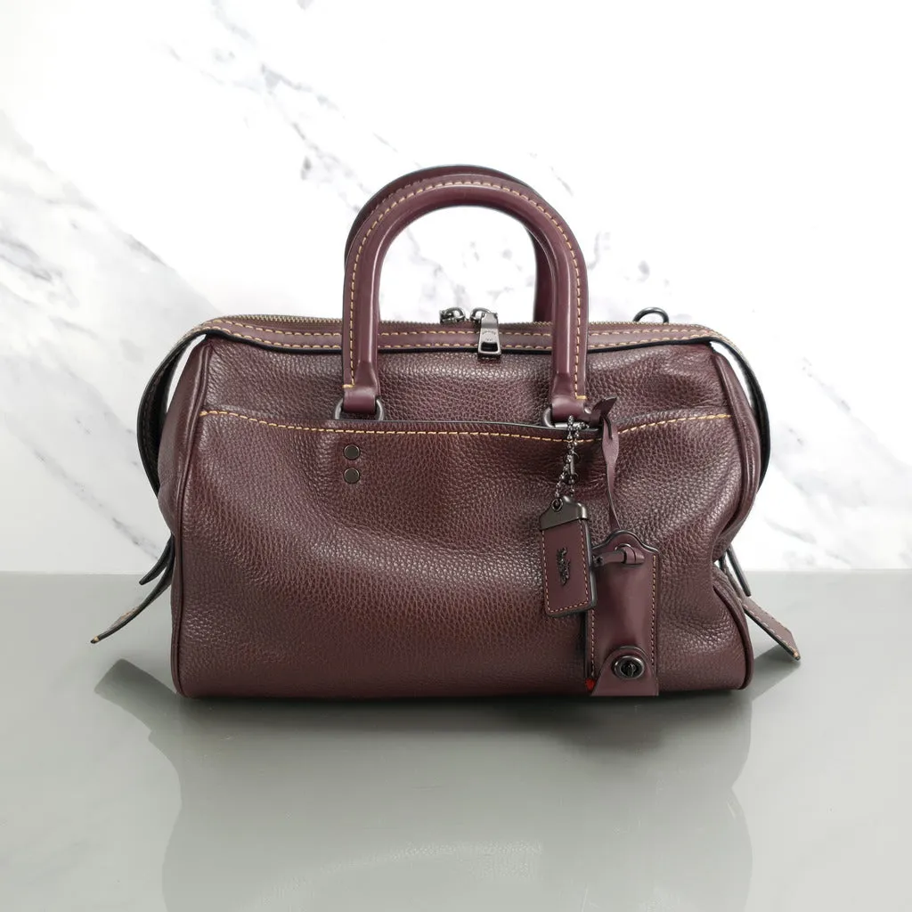 Coach 1941 Rogue Satchel in Oxblood with Red Suede - Handbag Crossbody