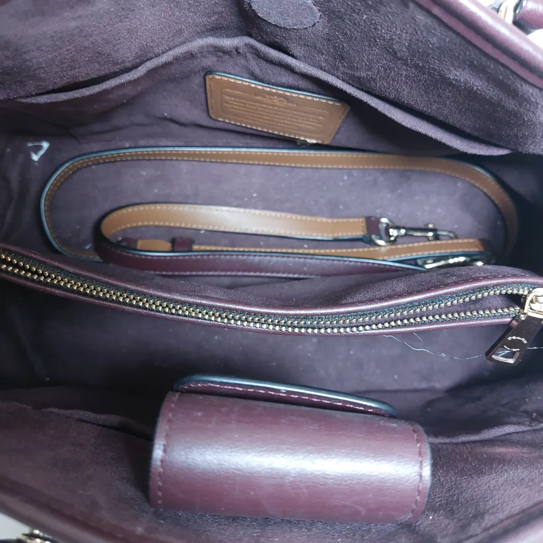 Coach Black & Burgundy Leather 'Margot' Satchel | Gently Used |