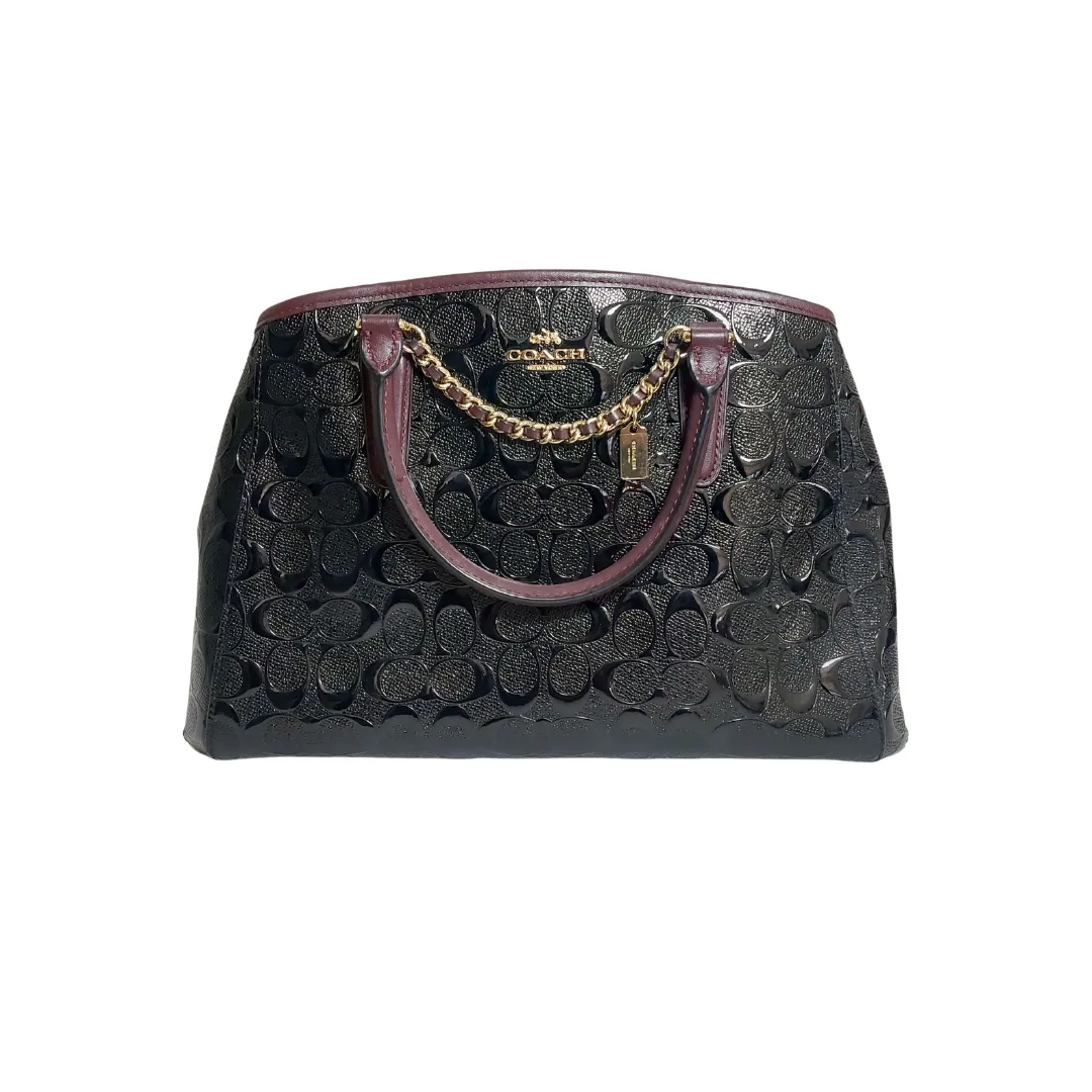 Coach Black & Burgundy Leather 'Margot' Satchel | Gently Used |
