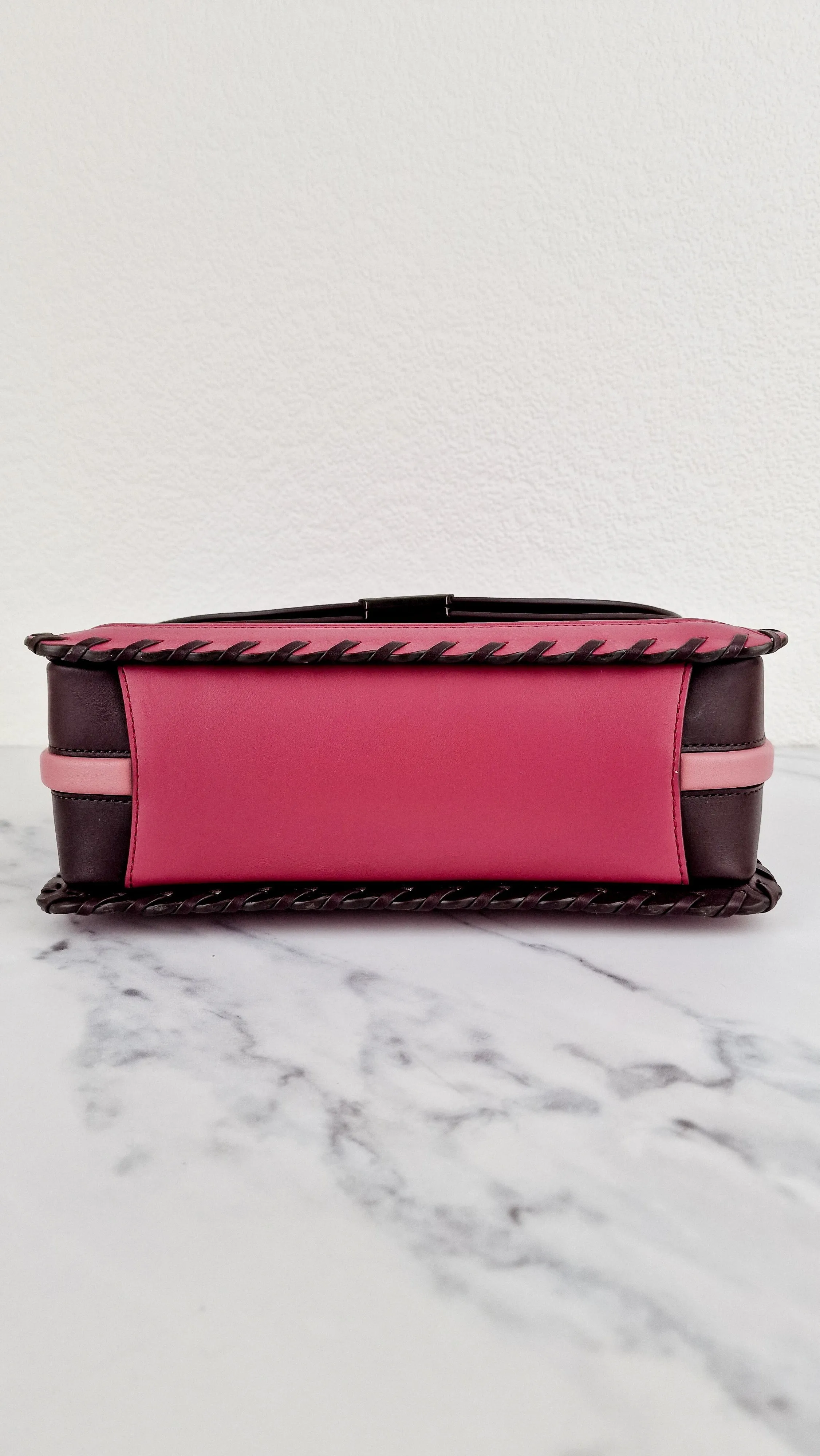 Coach Dreamer Shoulder Bag in True Pink Colorblock with Whipstitch Primrose - Coach 76034