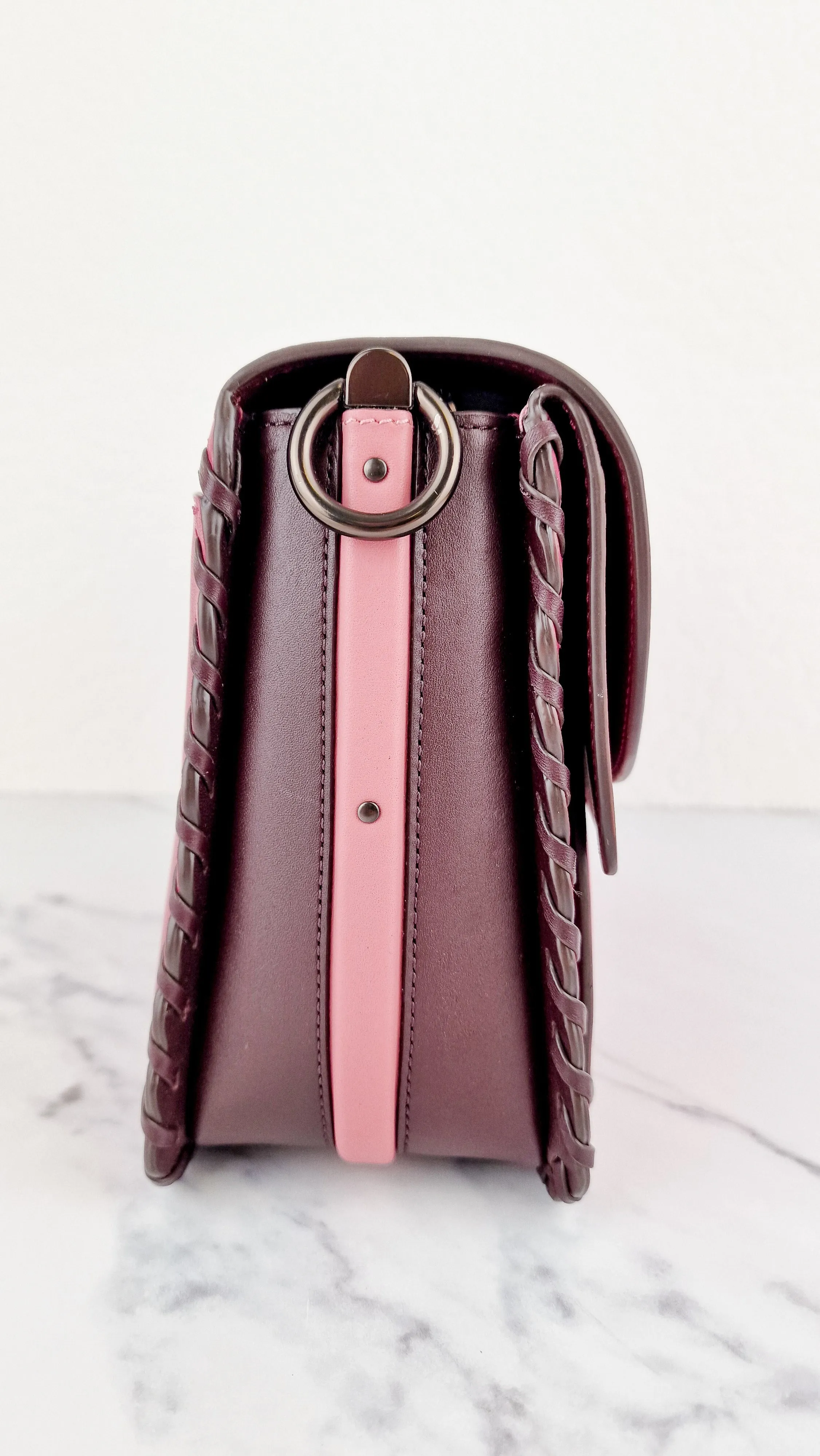 Coach Dreamer Shoulder Bag in True Pink Colorblock with Whipstitch Primrose - Coach 76034