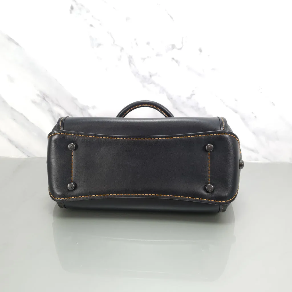 Coach Drifter Tophandle Crossbody Bag with Pearl Prairie Rivets in Black Mixed Leathers & Suede - SAMPLE BAG