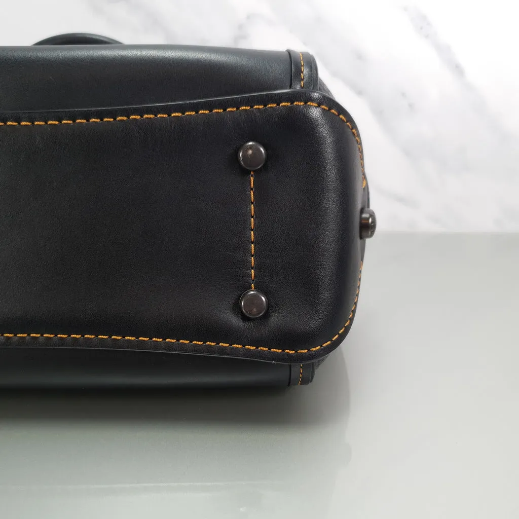 Coach Drifter Tophandle Crossbody Bag with Pearl Prairie Rivets in Black Mixed Leathers & Suede - SAMPLE BAG