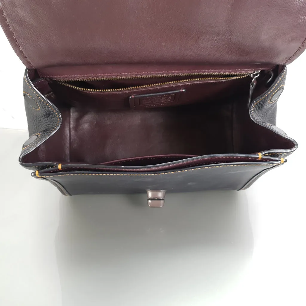 Coach Drifter Tophandle Crossbody Bag with Pearl Prairie Rivets in Black Mixed Leathers & Suede - SAMPLE BAG