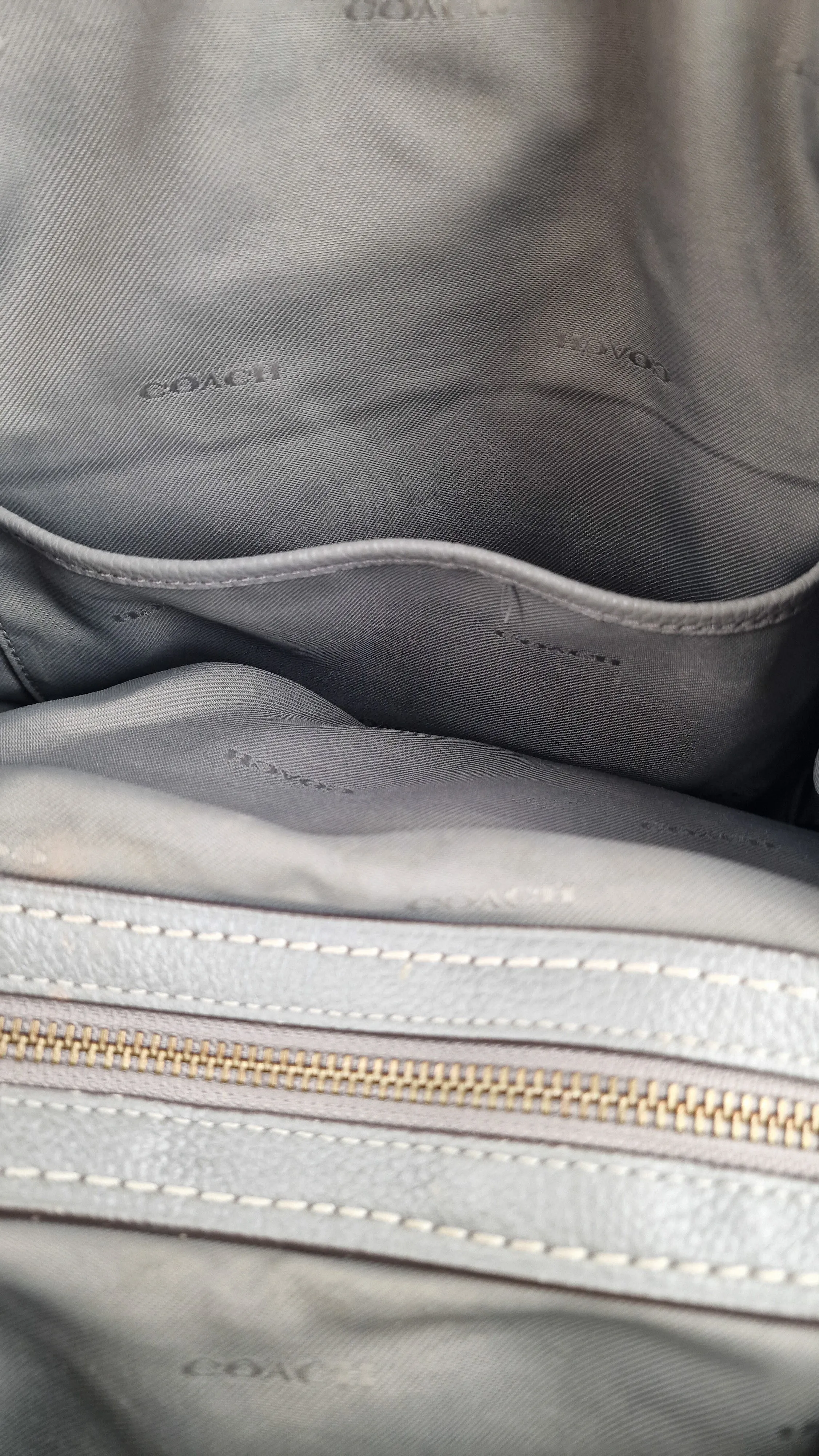 Coach Edie 31 Shoulder Bag in Grey Pebble Leather - Handbag Coach 57125