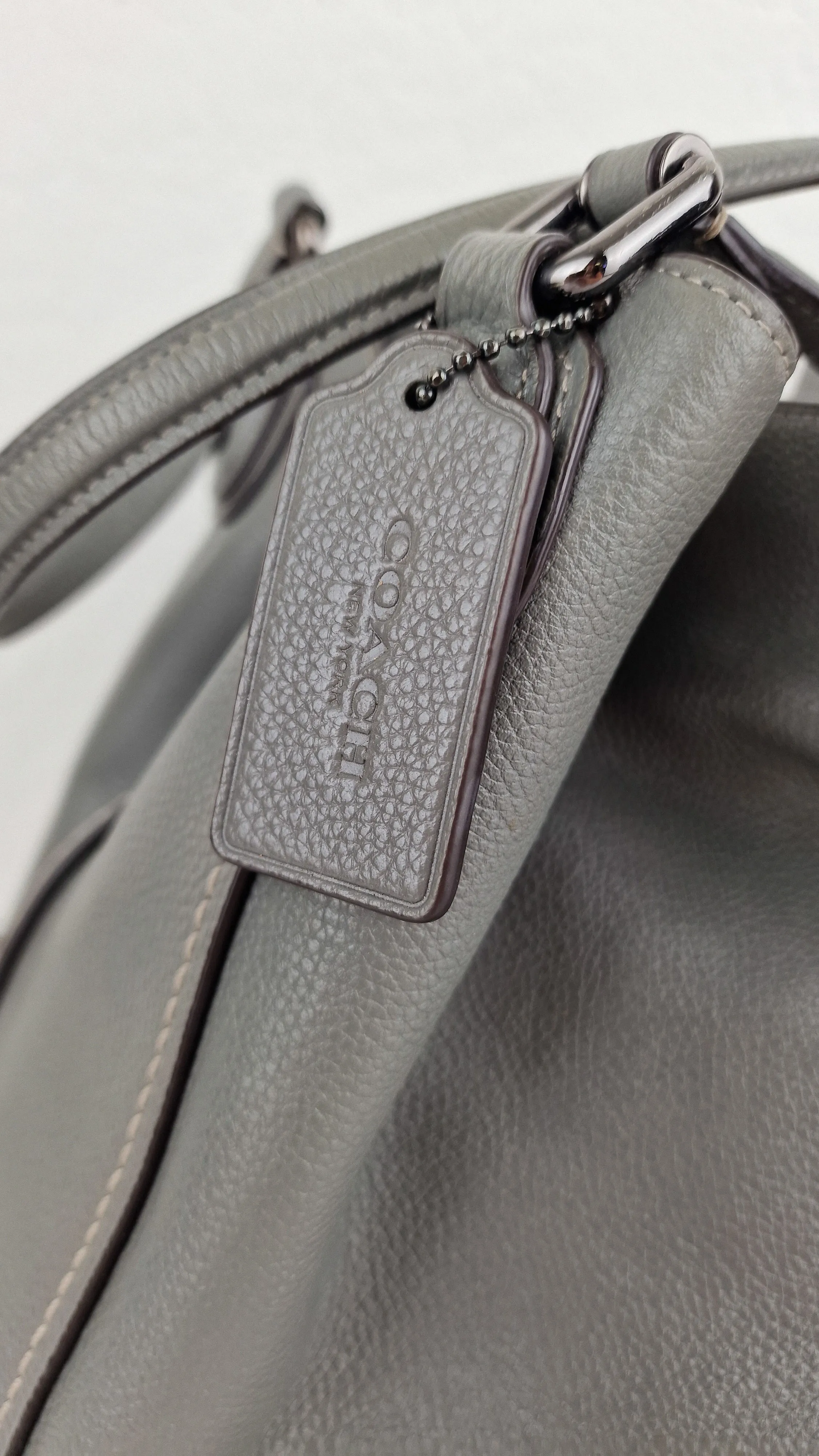 Coach Edie 31 Shoulder Bag in Grey Pebble Leather - Handbag Coach 57125