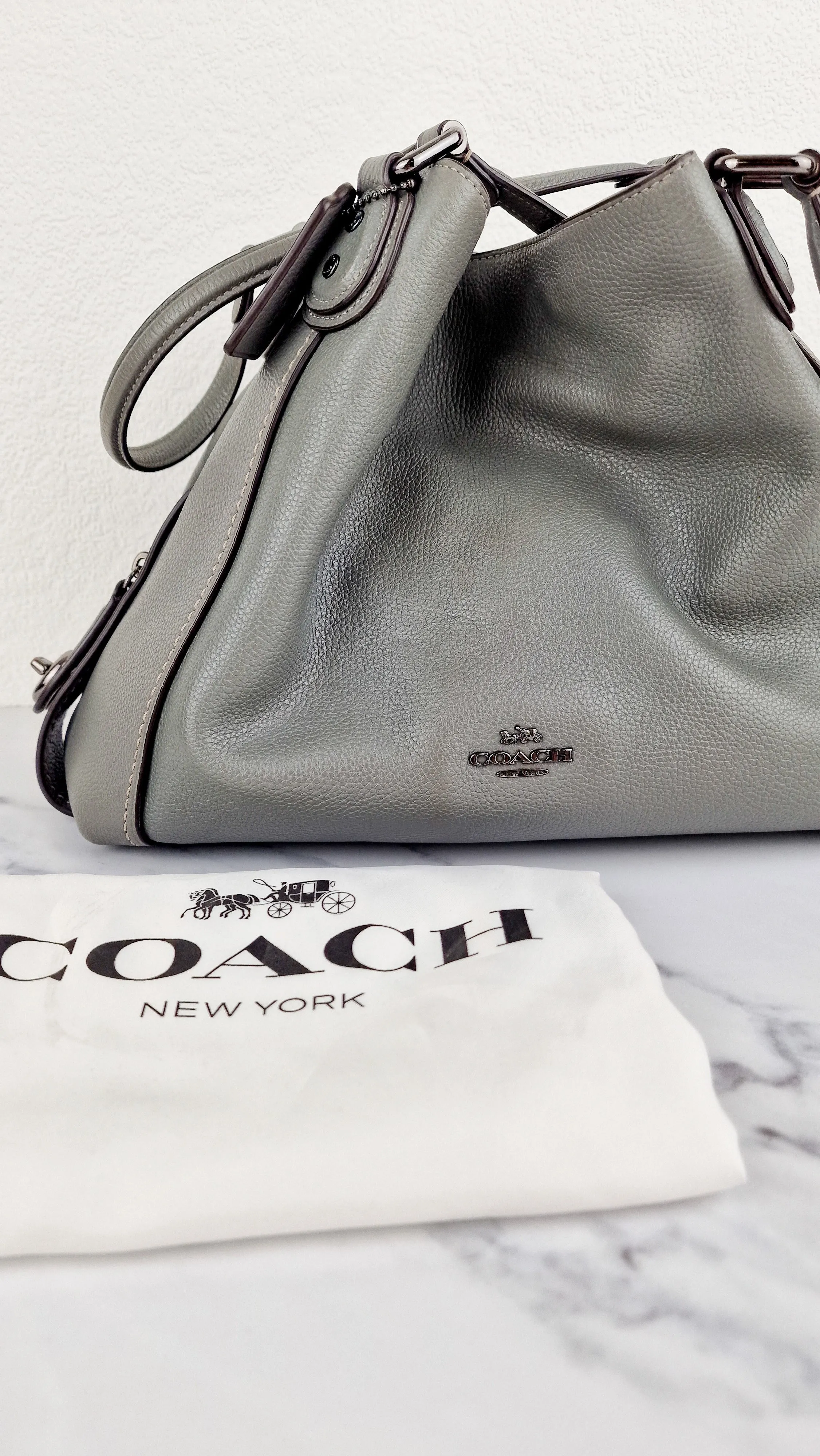 Coach Edie 31 Shoulder Bag in Grey Pebble Leather - Handbag Coach 57125
