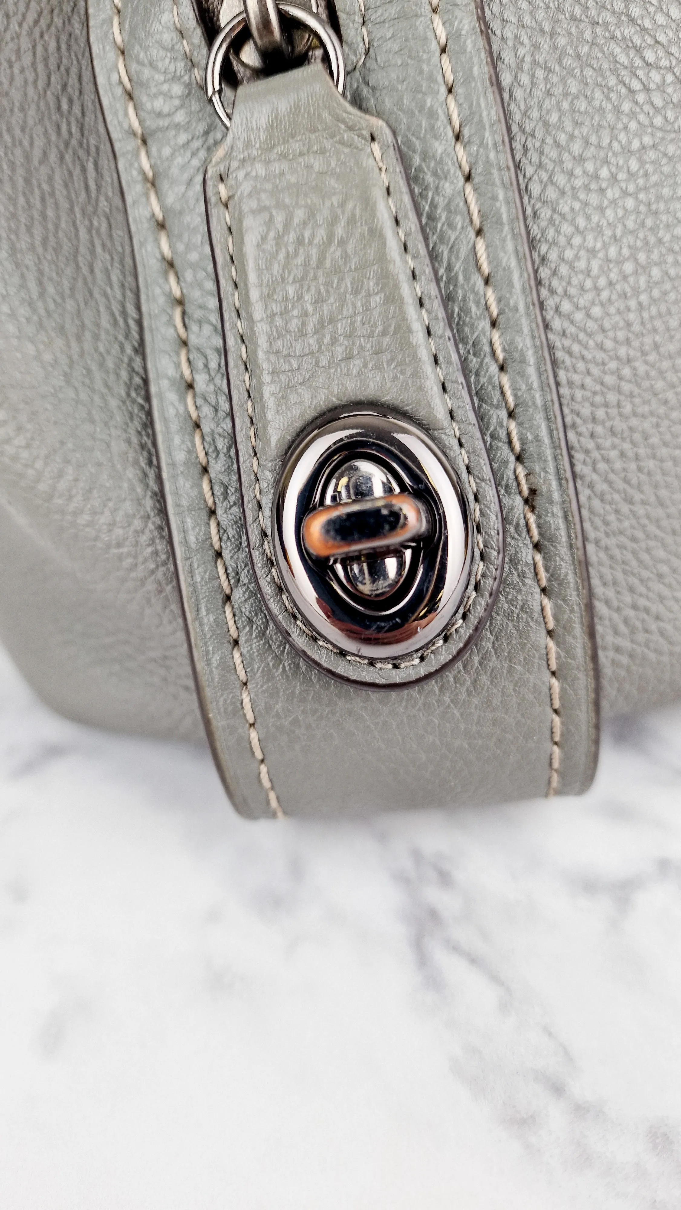 Coach Edie 31 Shoulder Bag in Grey Pebble Leather - Handbag Coach 57125