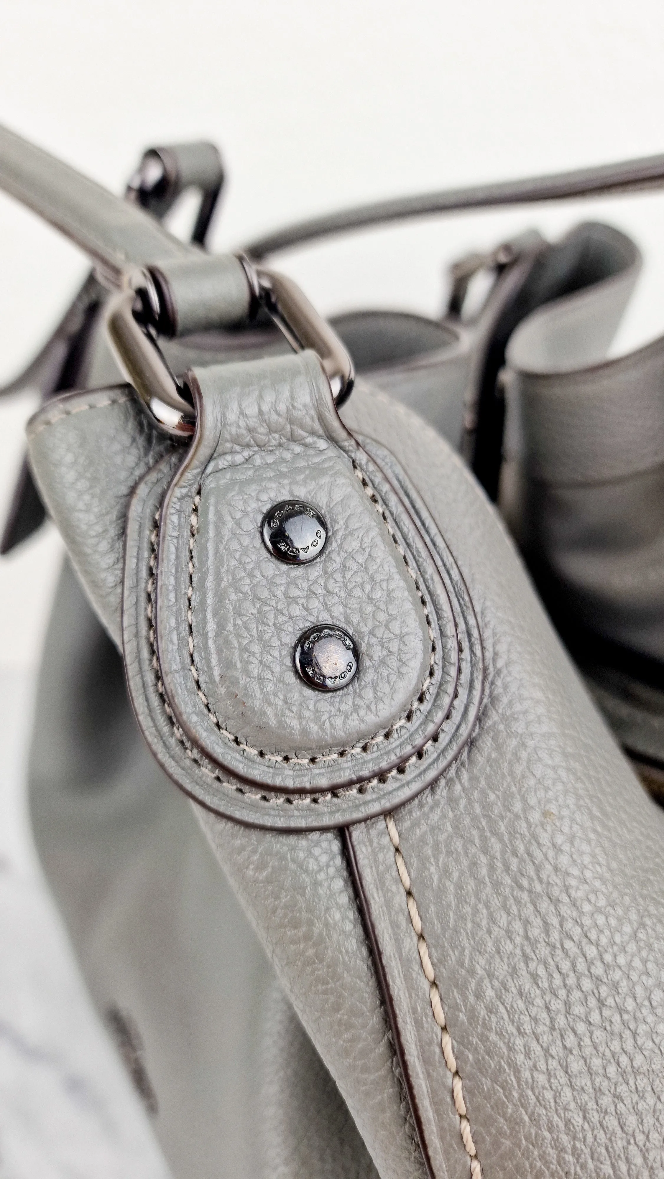 Coach Edie 31 Shoulder Bag in Grey Pebble Leather - Handbag Coach 57125