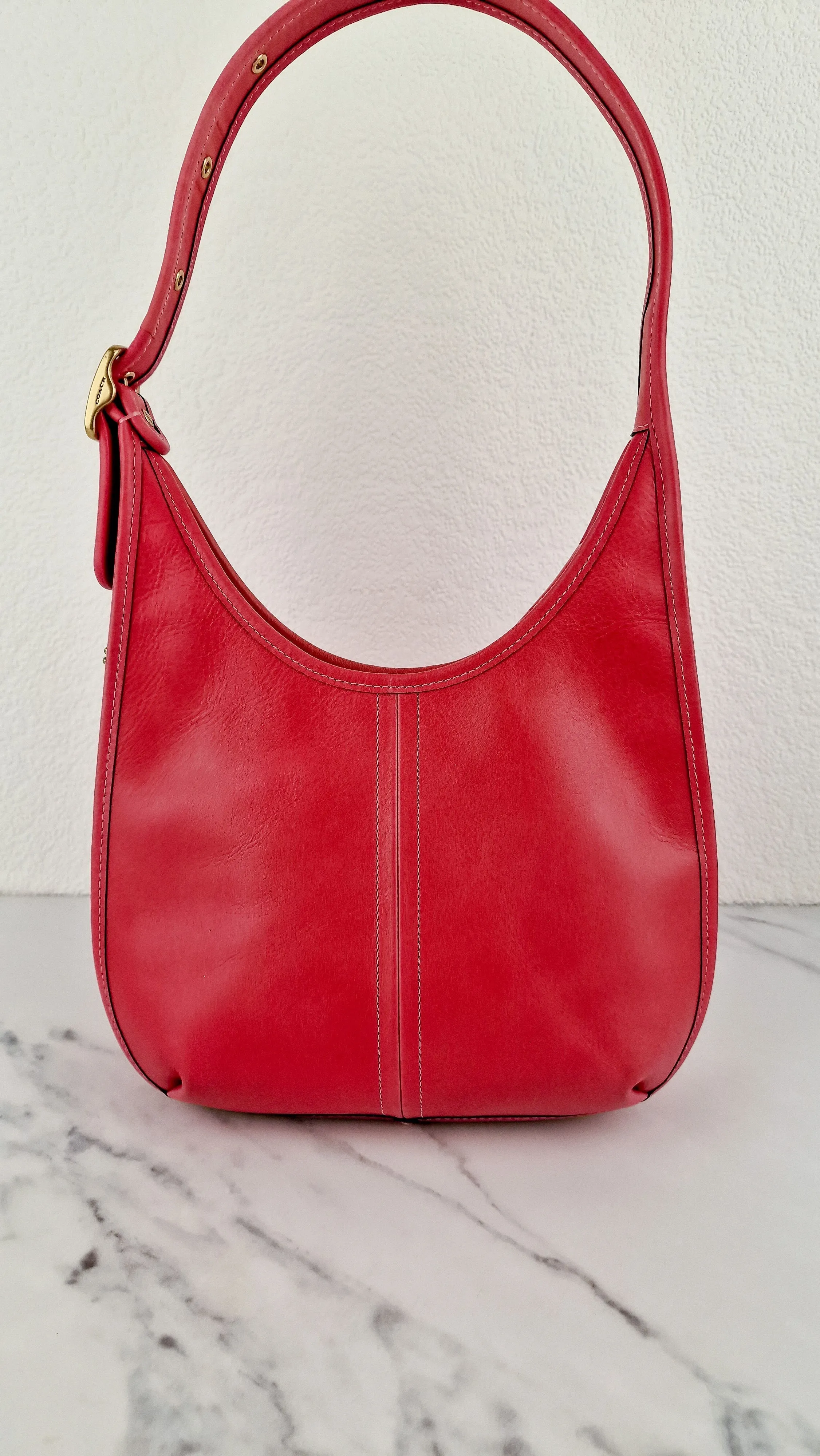 Coach Ergo in Bright Carmine Red Pink Original Natural Leather - Coach C3855
