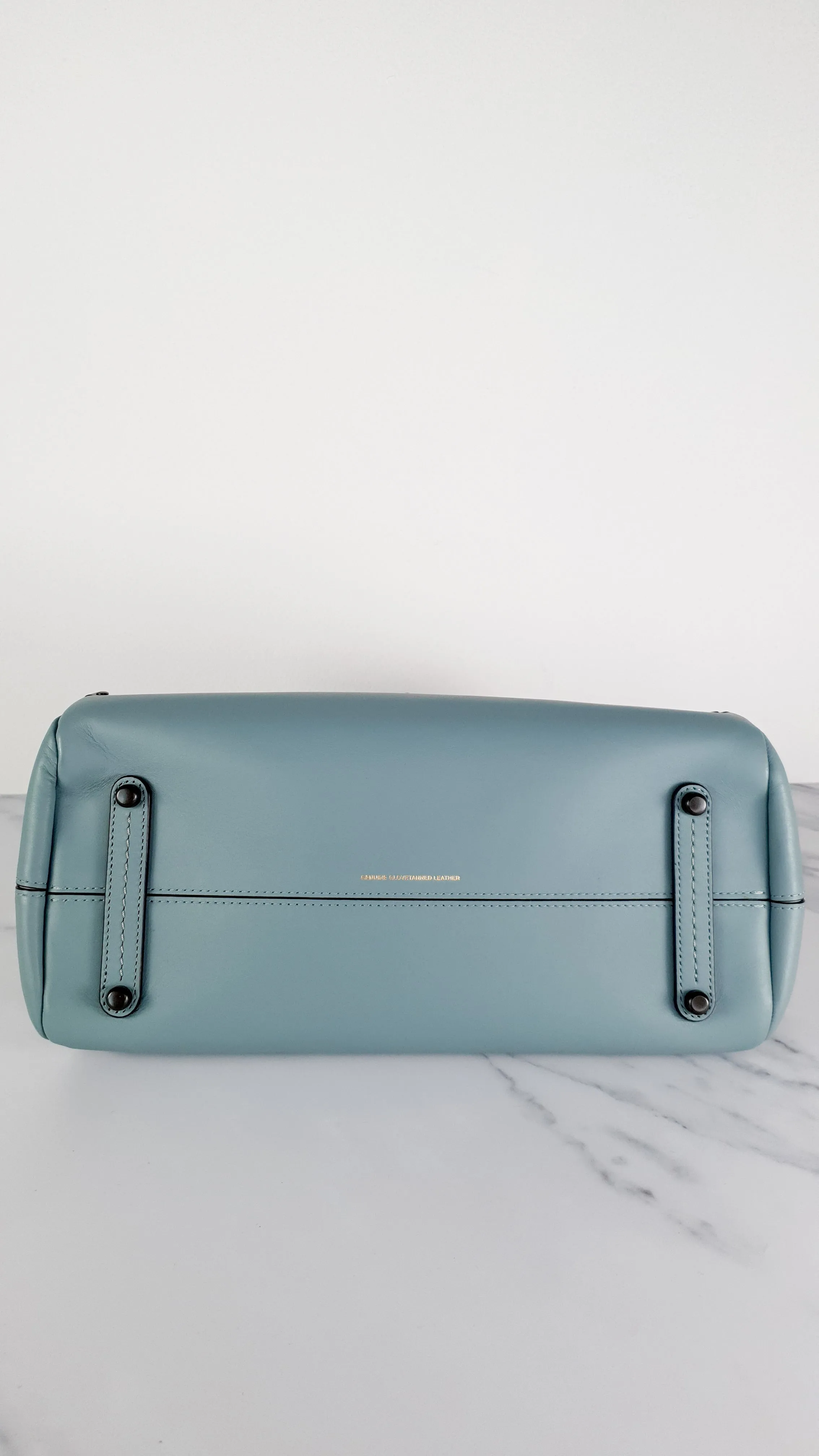 Coach Mason Carryall in Sage Pale Blue Green Smooth Leather with Snakeskin - Coach 38717