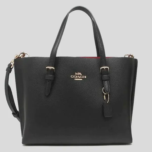 Coach Mollie Tote 25 Black True Red