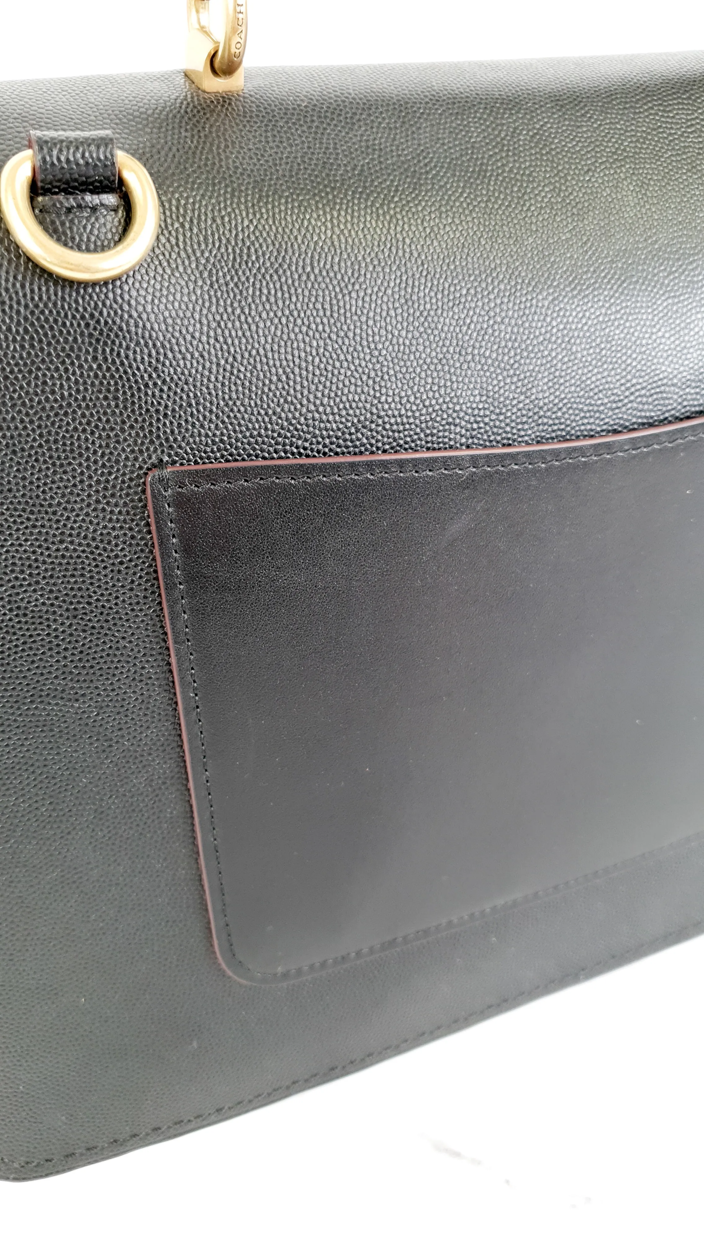 Coach Parker 32 Tophandle Carryall in Black Crossgrain & Smooth Leather with Snakeskin Details - Handbag Exotic Crossbody Bag - Coach 73969