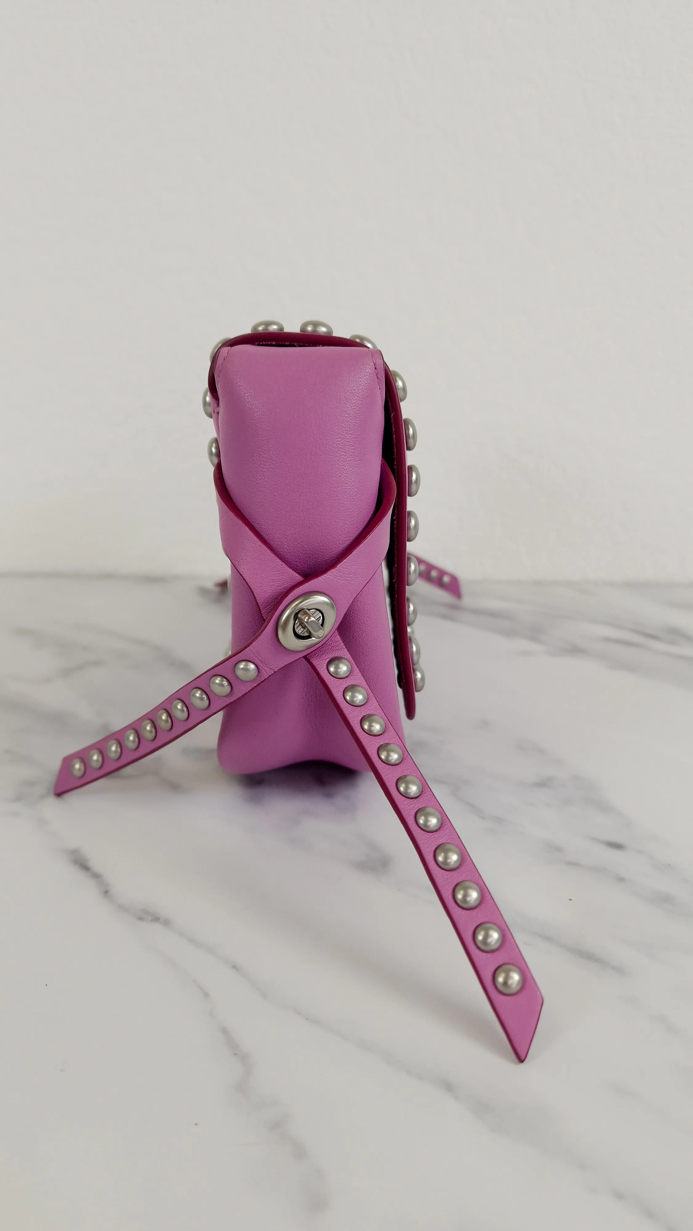Coach Rivets Dakotah 15 Crossbody Bag in Puce Purple Pink Smooth Calf Leather - Coach 35751