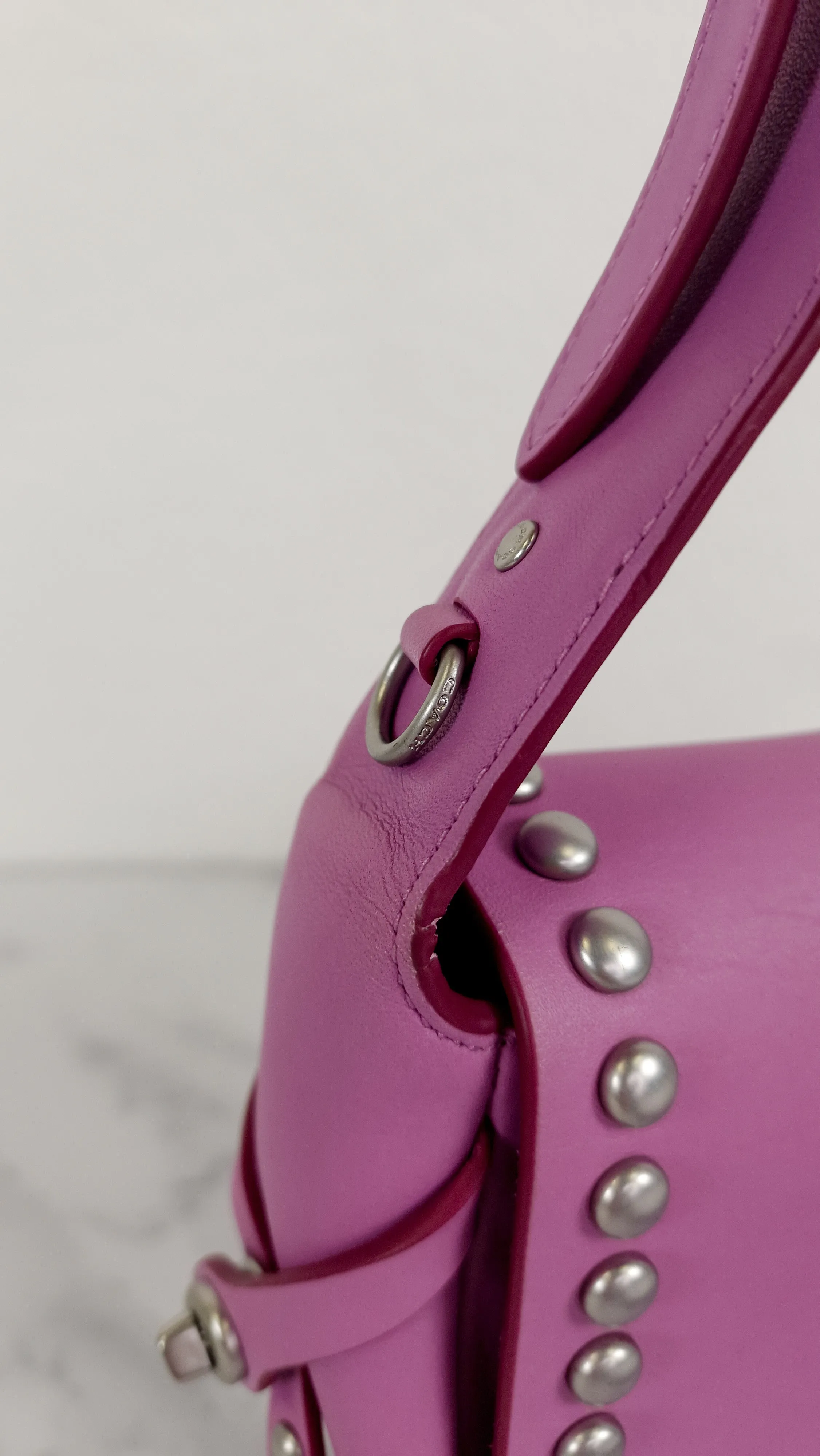 Coach Rivets Dakotah 15 Crossbody Bag in Puce Purple Pink Smooth Calf Leather - Coach 35751