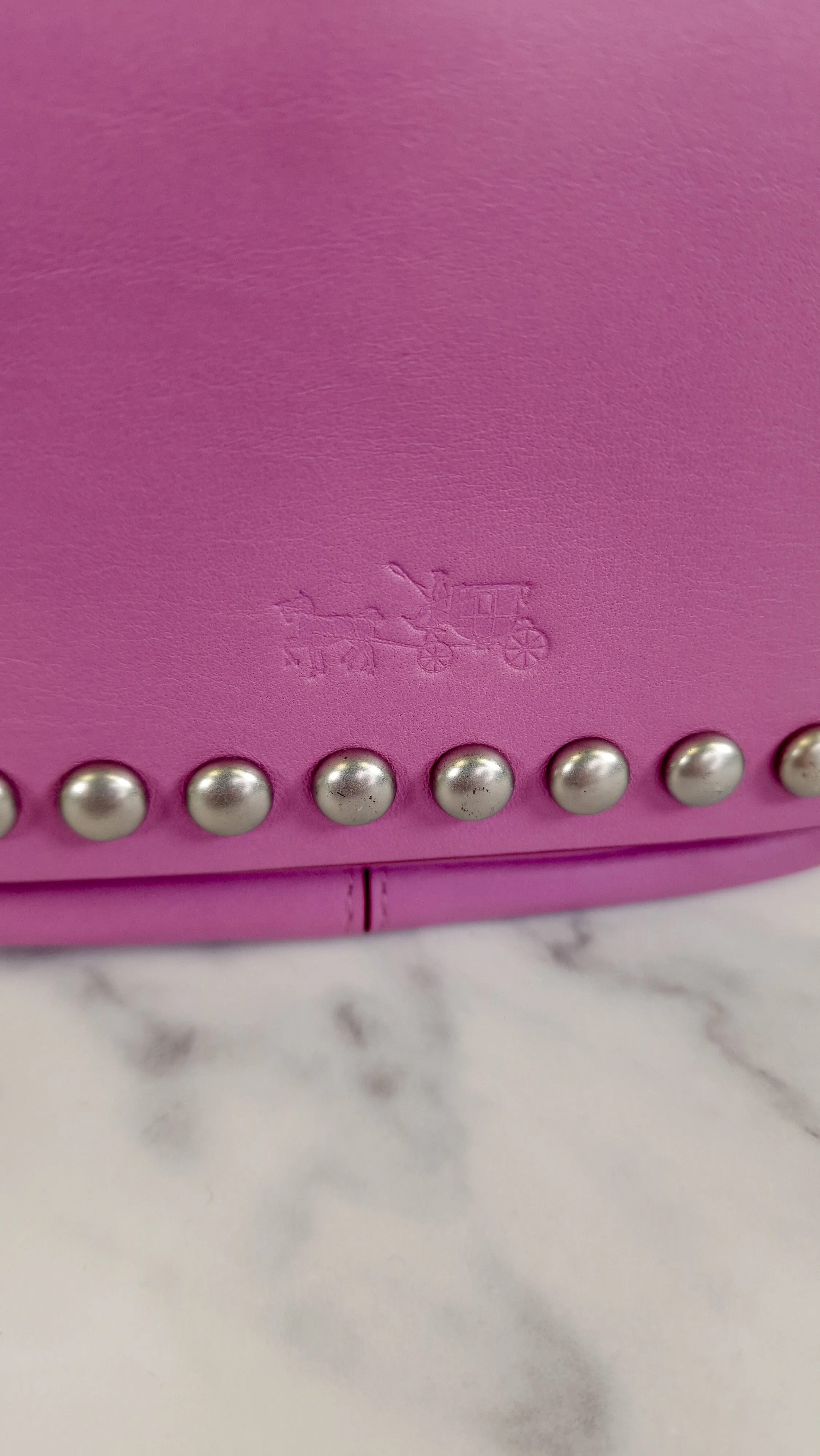 Coach Rivets Dakotah 15 Crossbody Bag in Puce Purple Pink Smooth Calf Leather - Coach 35751