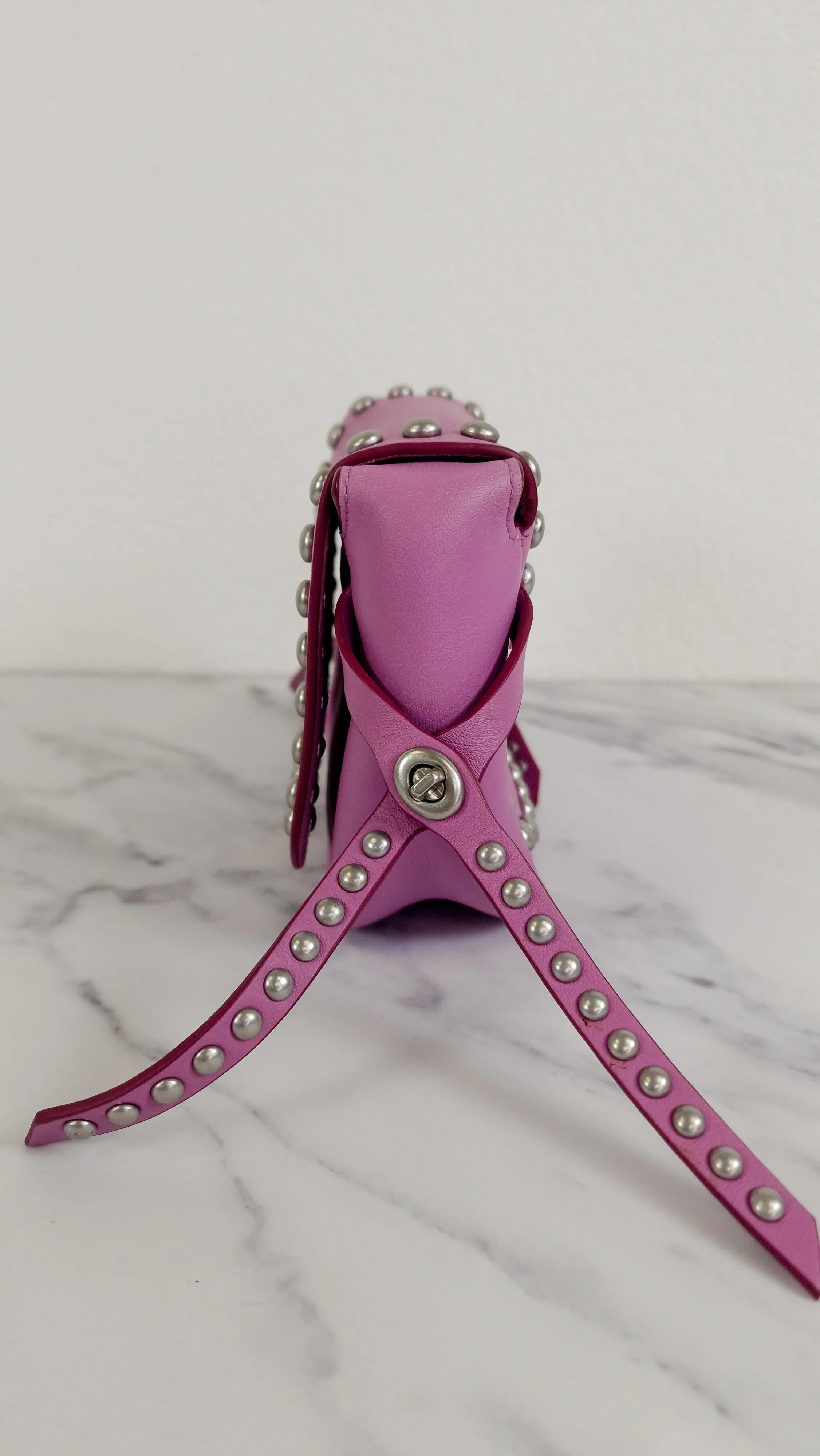 Coach Rivets Dakotah 15 Crossbody Bag in Puce Purple Pink Smooth Calf Leather - Coach 35751