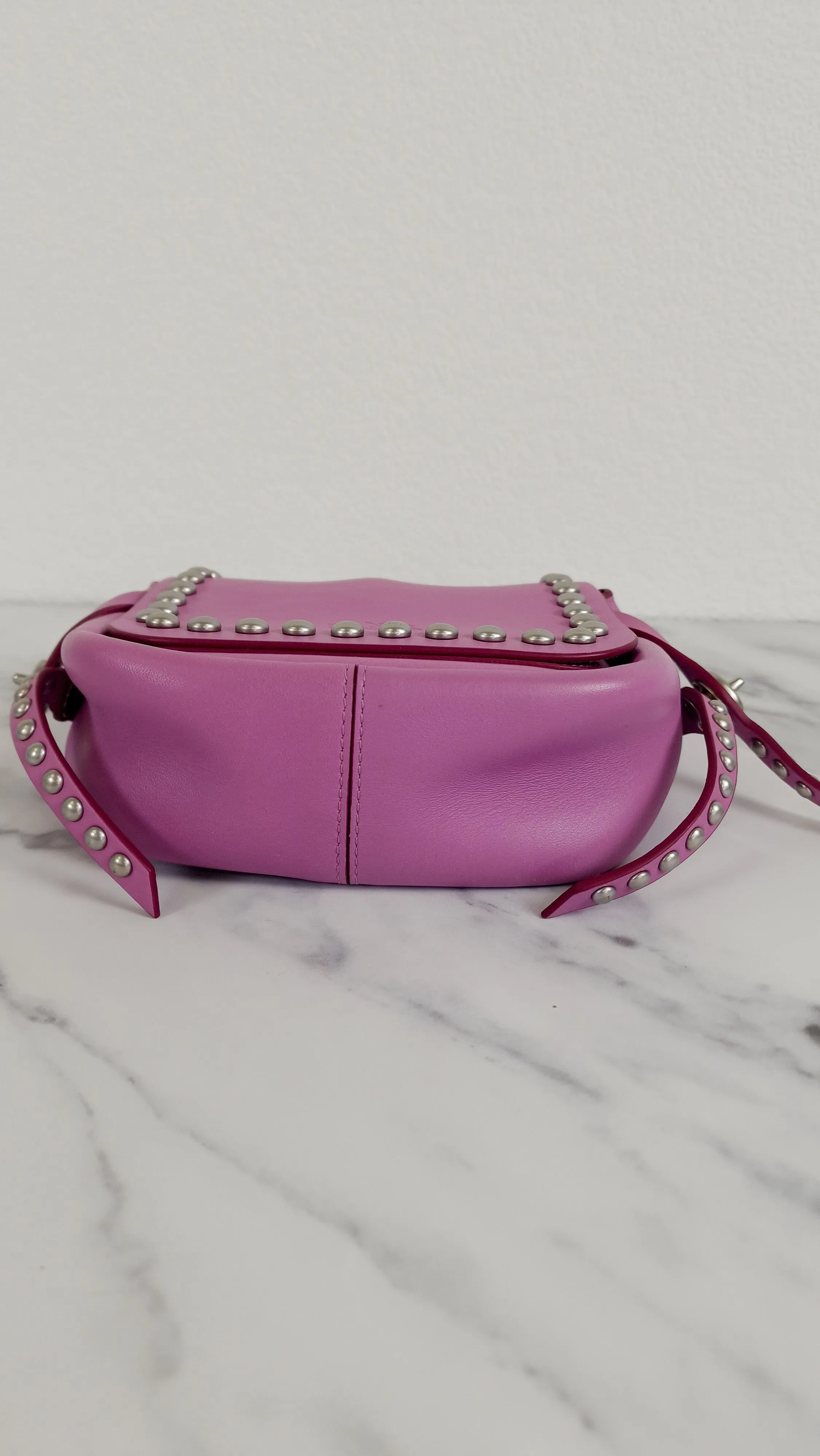 Coach Rivets Dakotah 15 Crossbody Bag in Puce Purple Pink Smooth Calf Leather - Coach 35751