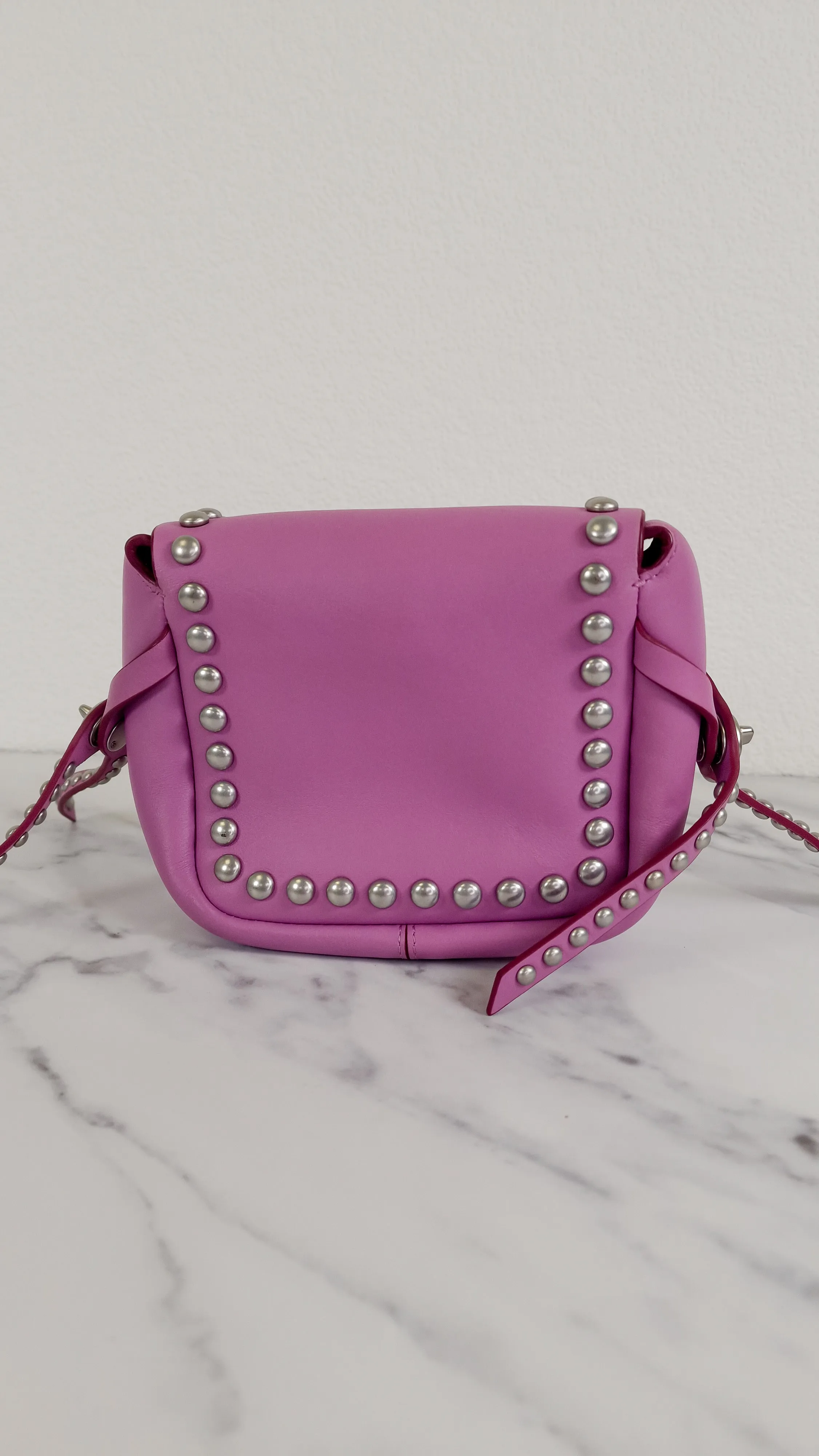 Coach Rivets Dakotah 15 Crossbody Bag in Puce Purple Pink Smooth Calf Leather - Coach 35751