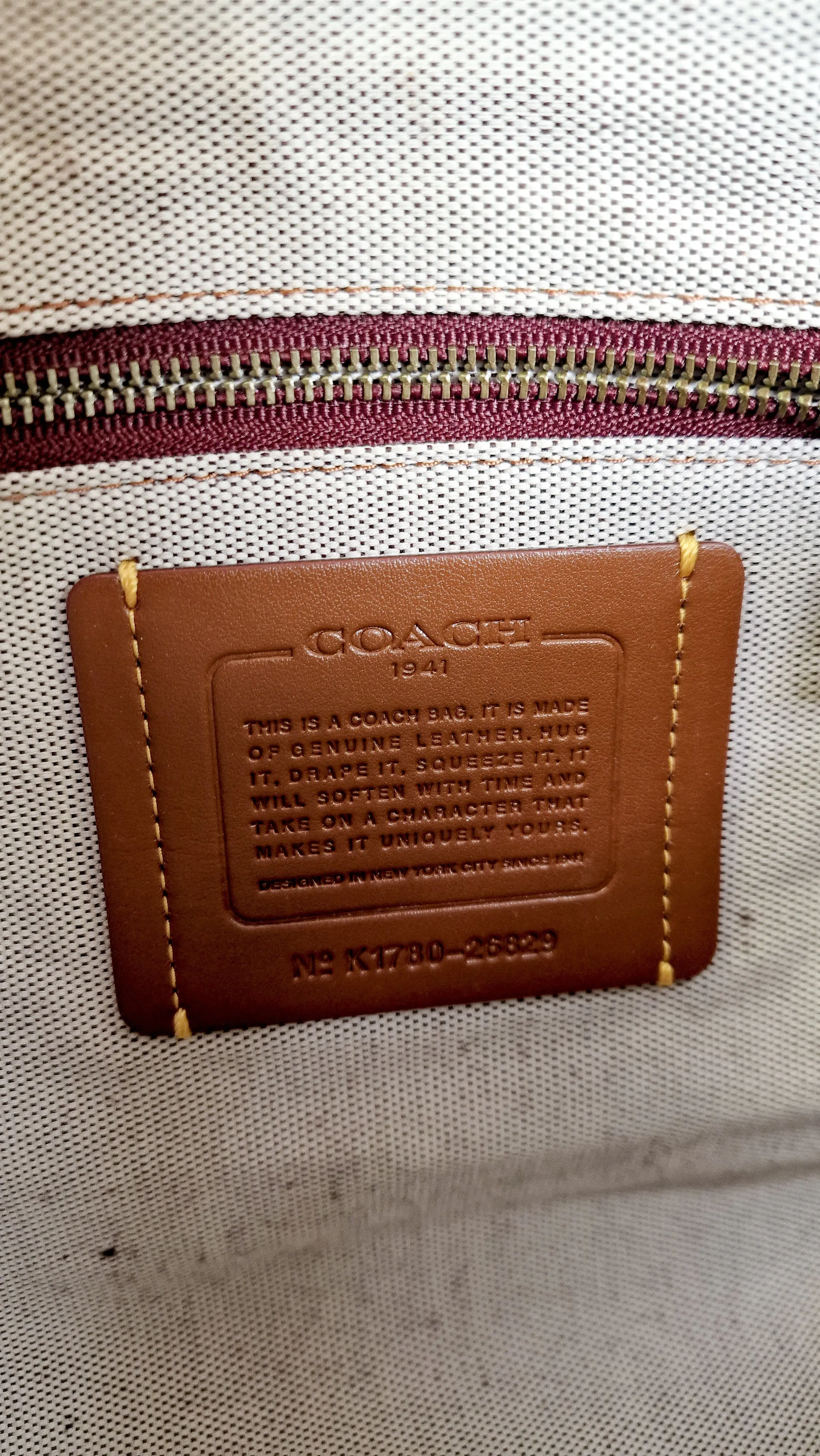 Coach Rogue Shoulder Bag in Grey Grain Leather with Oxblood Lining & C Chain Detail - Coach 26829