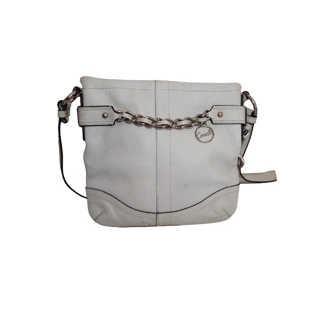Coach White Leather Vintage Shoulder Bag | Pre Loved |