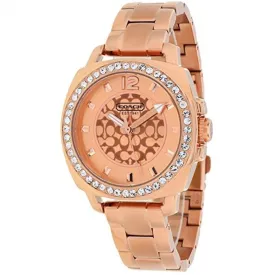 Coach Women's Boyfriend Mini Rose Gold Tone Bracelet 14501701  Womens Watch