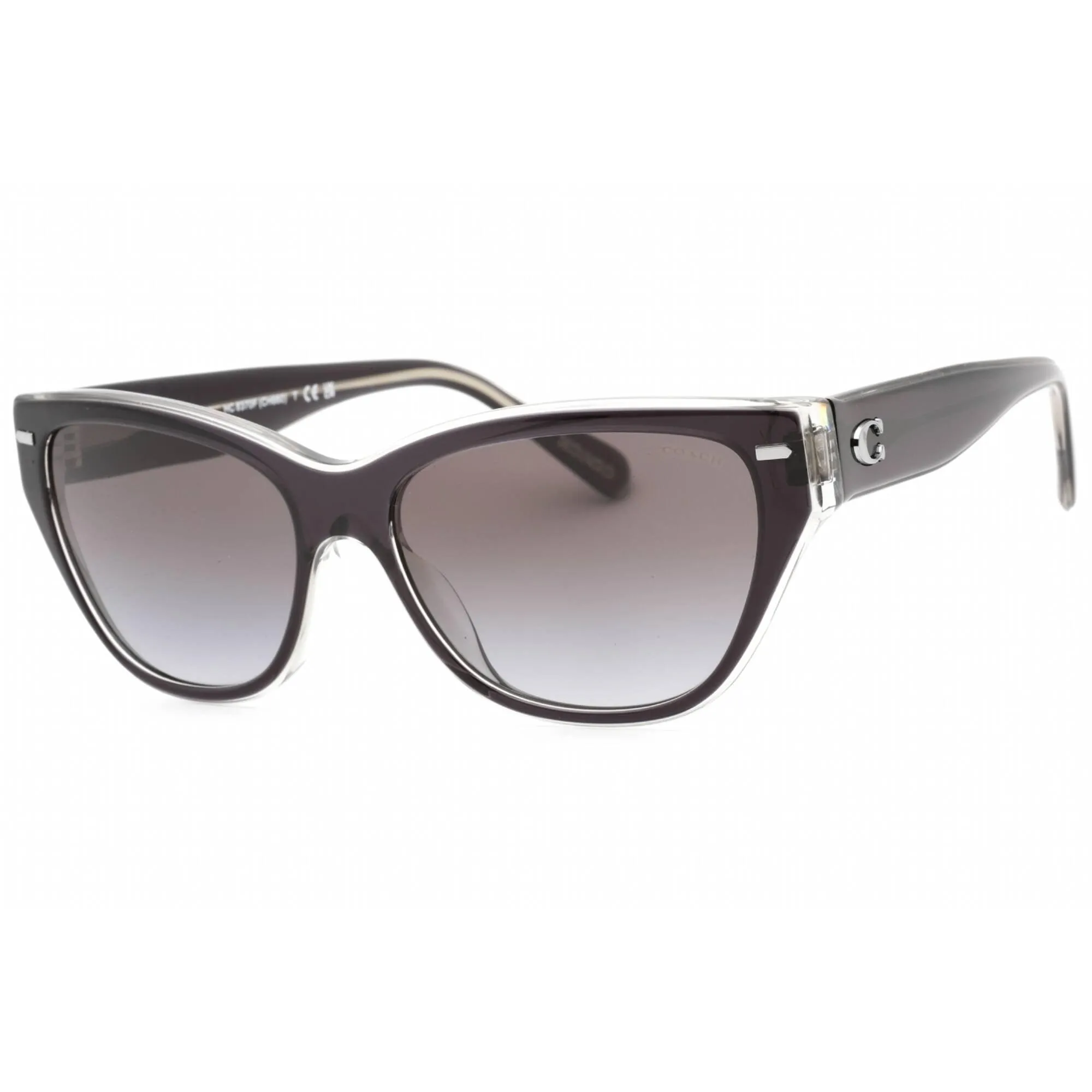 Coach Women's Sunglasses - Transparent Dark Grey Plastic Full Rim | 0HC8370F 57458G
