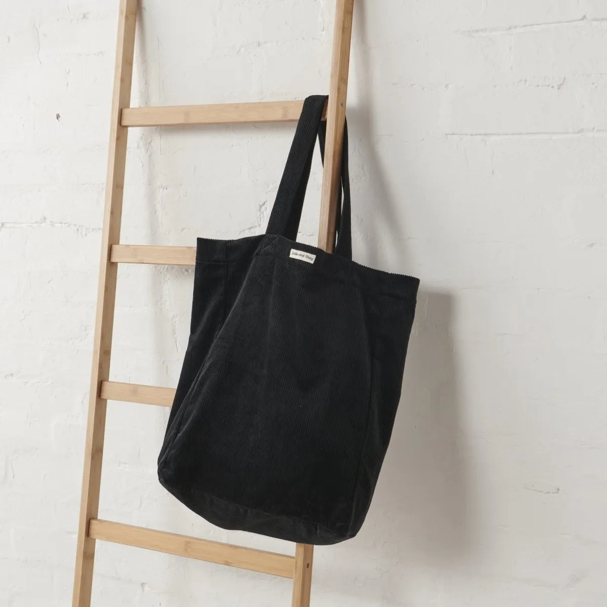 Cord Tote Bag in Black