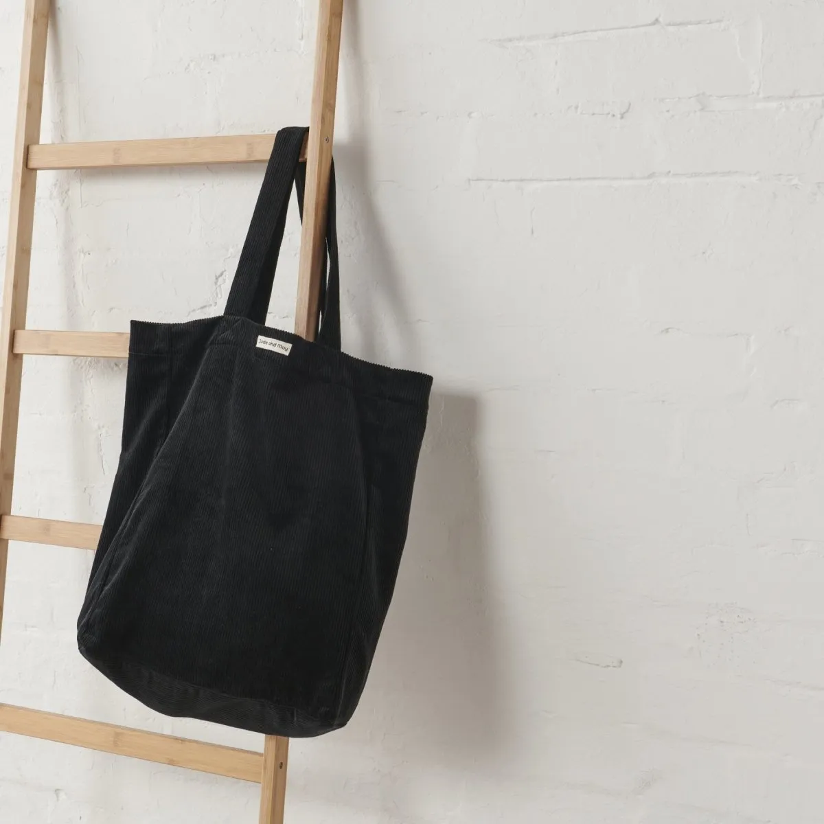 Cord Tote Bag in Black