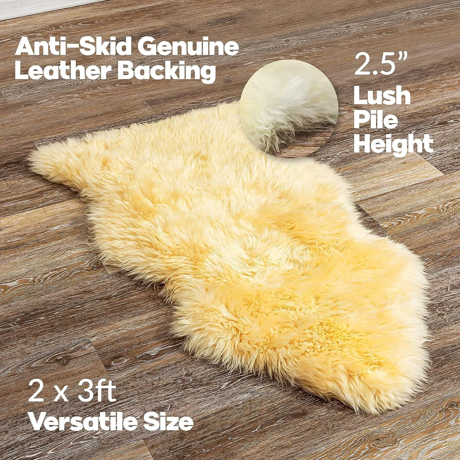 Cream Icelandic Genuine Sheepskin Rug