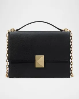 deco pebbled leather shoulder bag