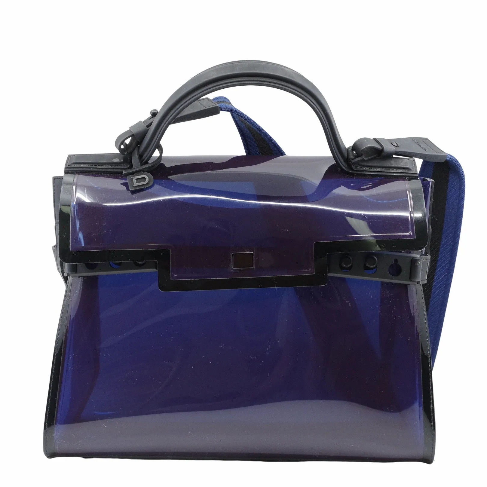 Delvaux Tempete  PVC Dark Night Satchel Navy De Prusse