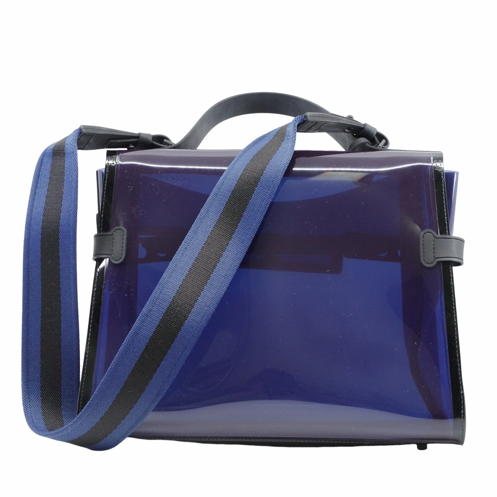 Delvaux Tempete  PVC Dark Night Satchel Navy De Prusse