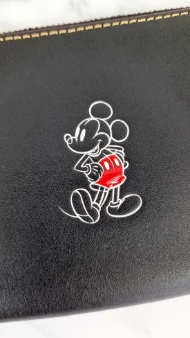 Disney x Coach Mickey Mouse Corner Zip Wristlet Pouch Clutch in Black Smooth Leather - F59528