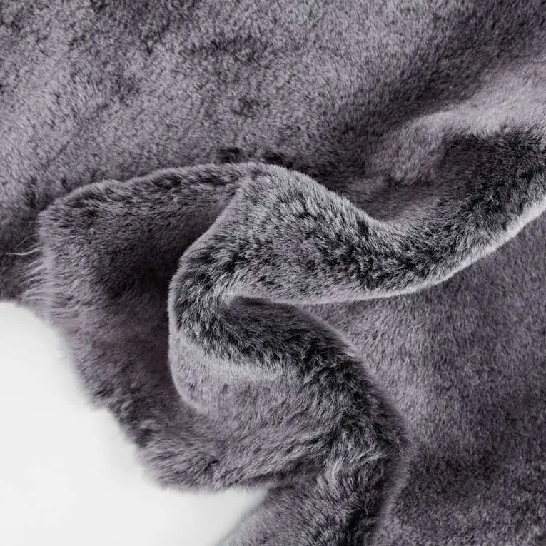 Double Shearling Throw in Graphite