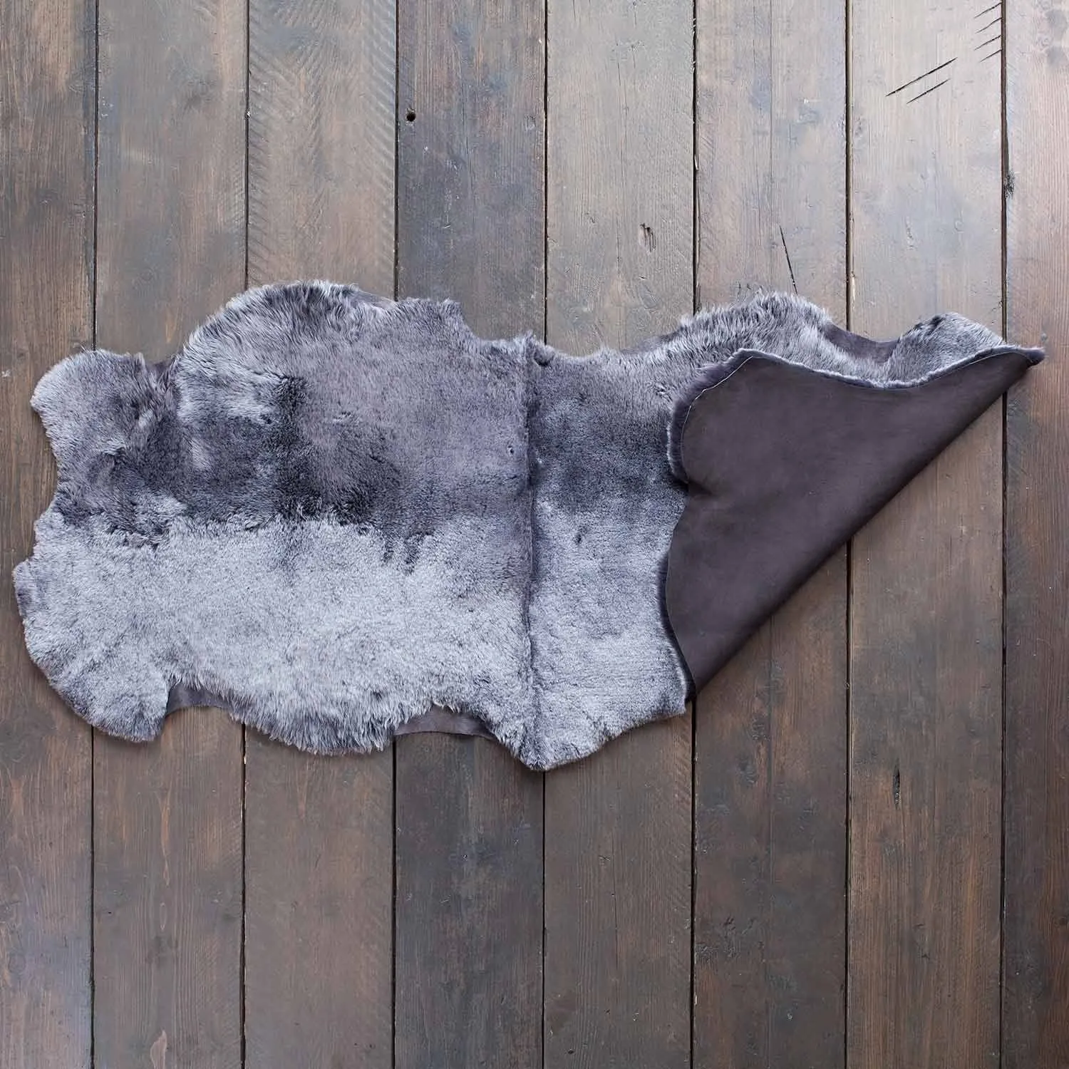 Double Shearling Throw in Graphite